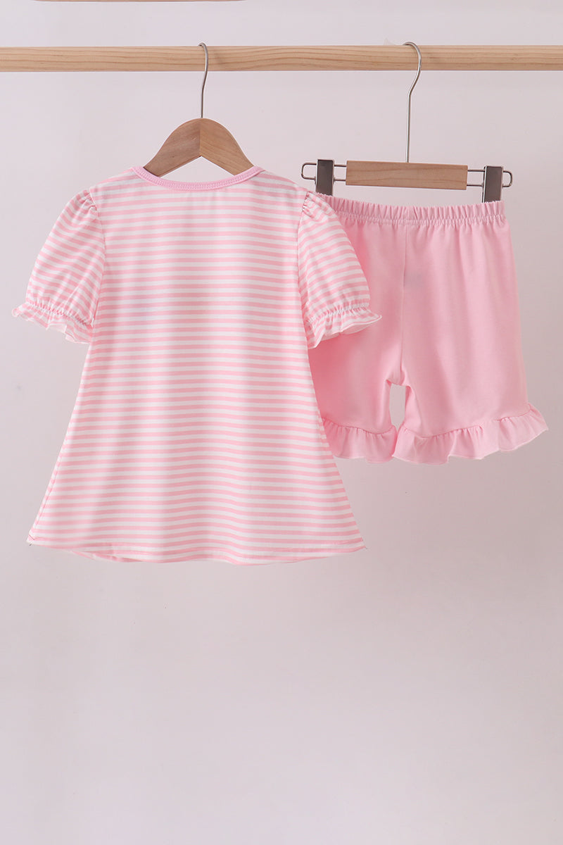 French Knot Ruffle 2pc Set | Pink | 12M+
