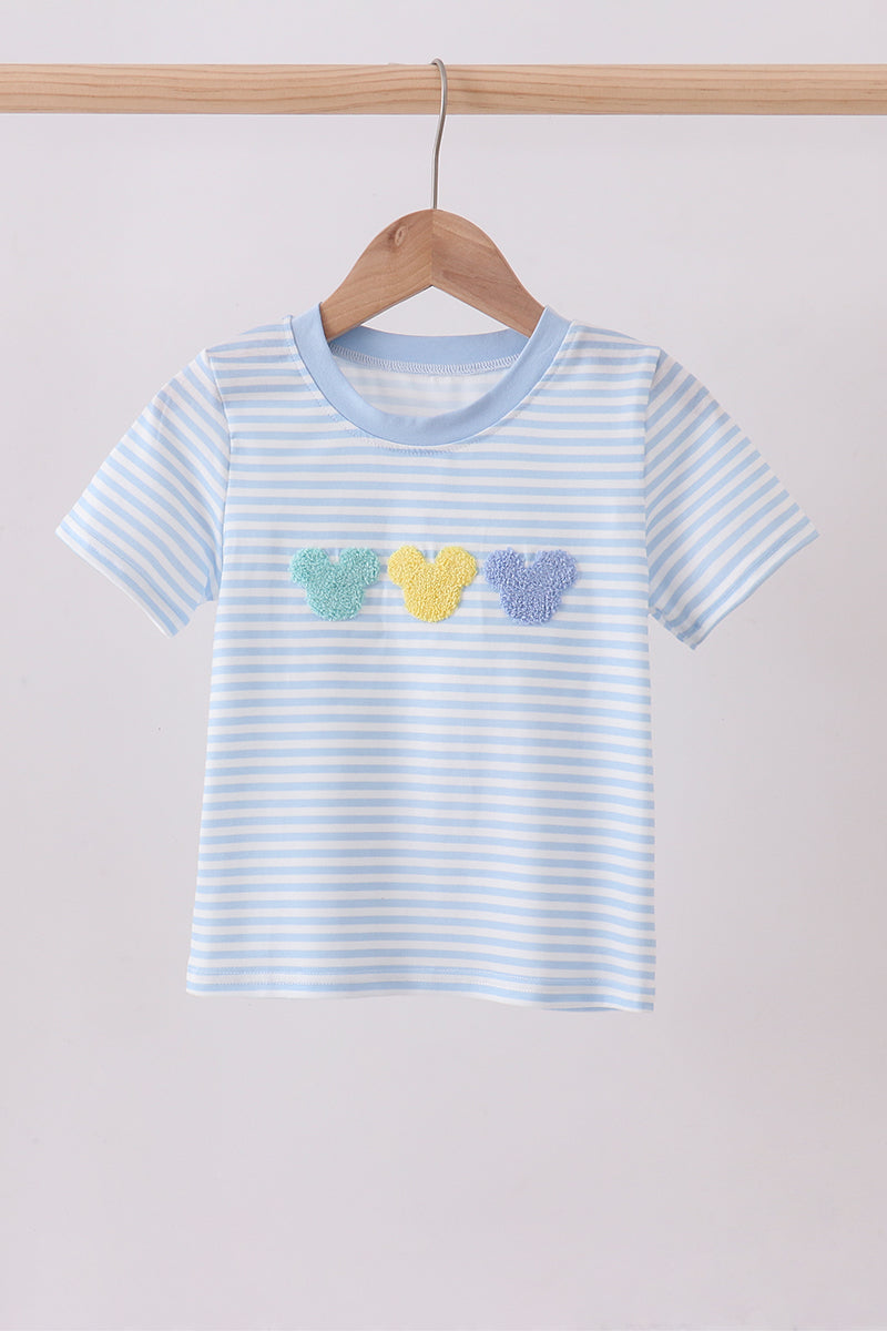 French Knot Top | Blue Stripe | 2T+