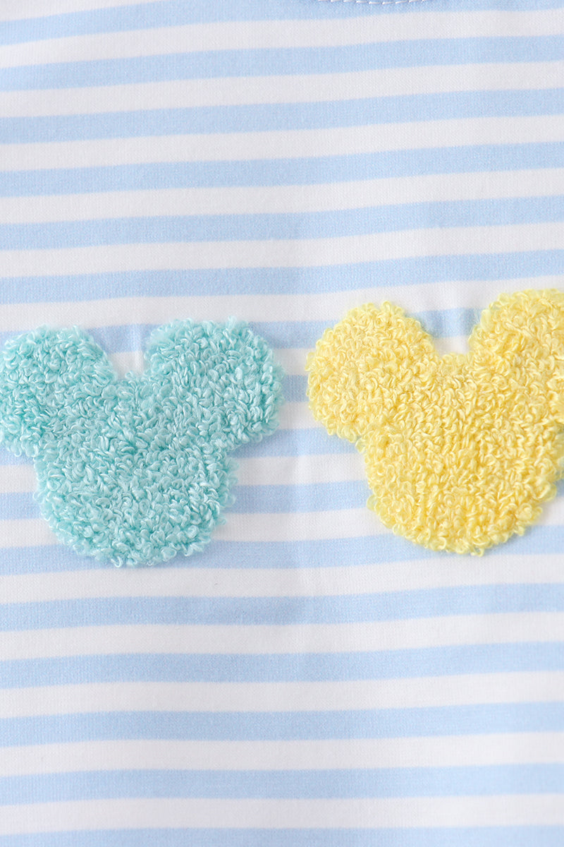 French Knot Top | Blue Stripe | 2T+