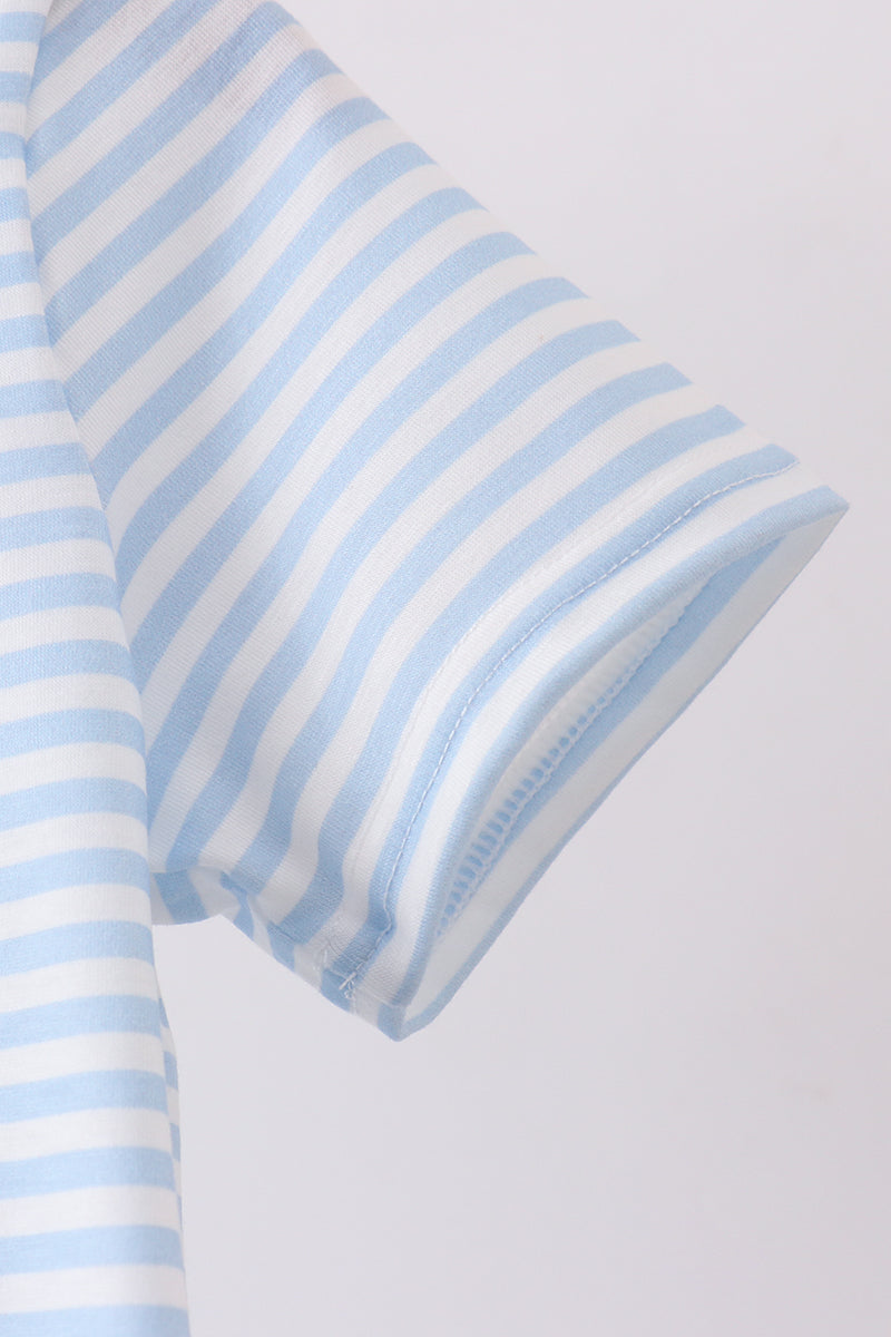 French Knot Top | Blue Stripe | 2T+