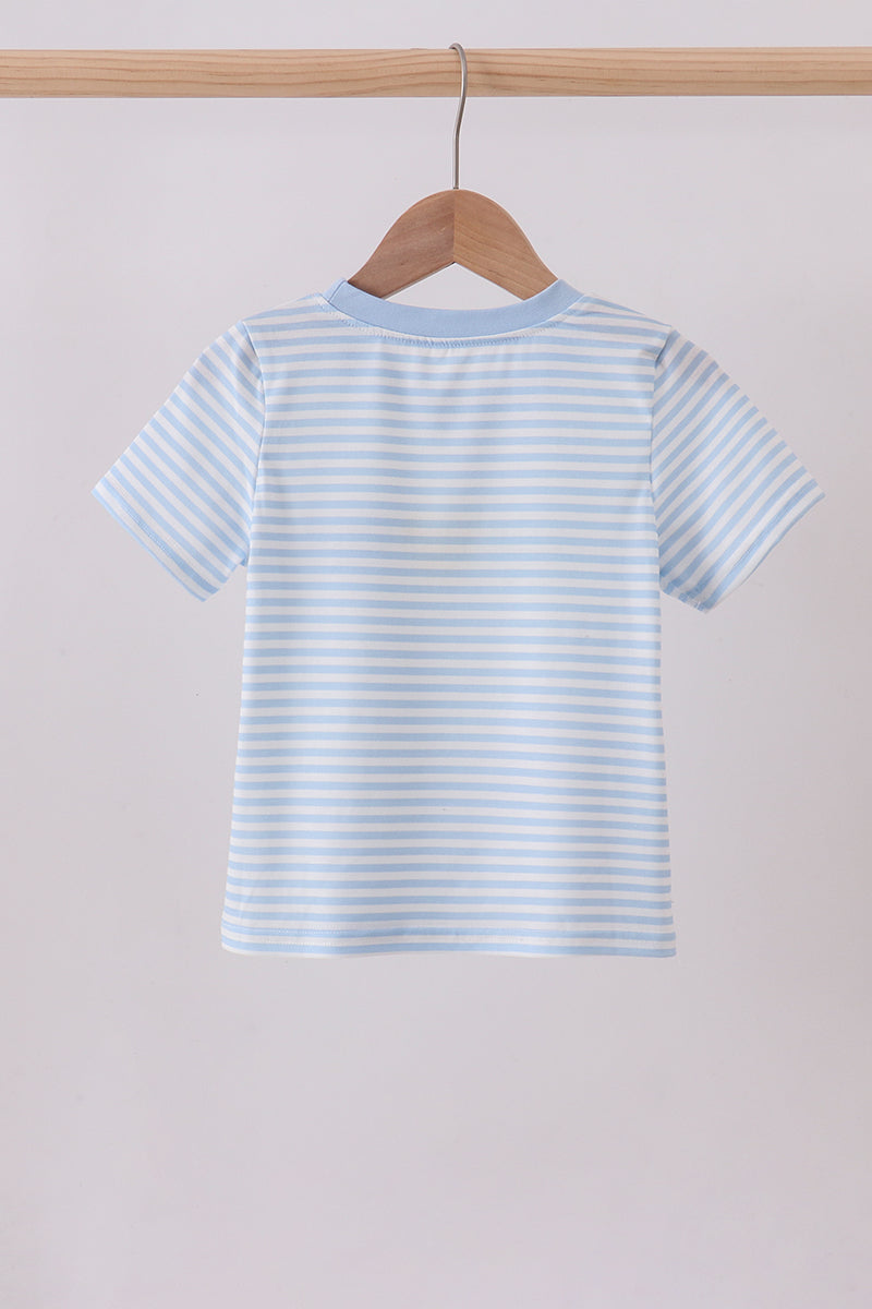 French Knot Top | Blue Stripe | 2T+