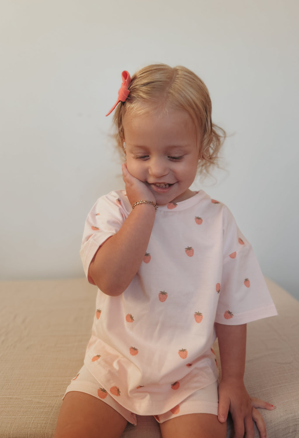 Organic Cotton Shorts Set | Strawberry Print