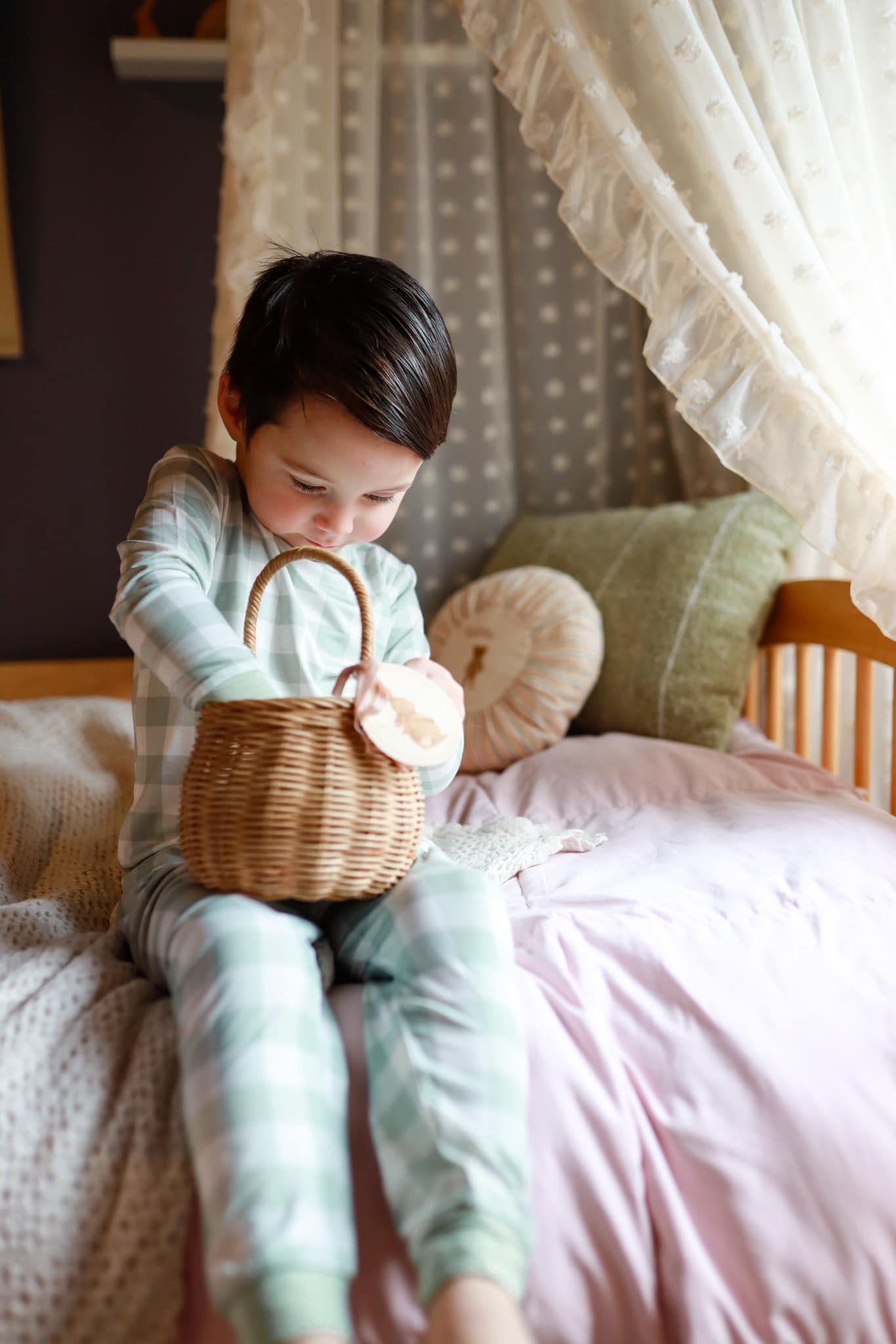 Bamboo 2pc Pajama Set | Sage Gingham | 12M+