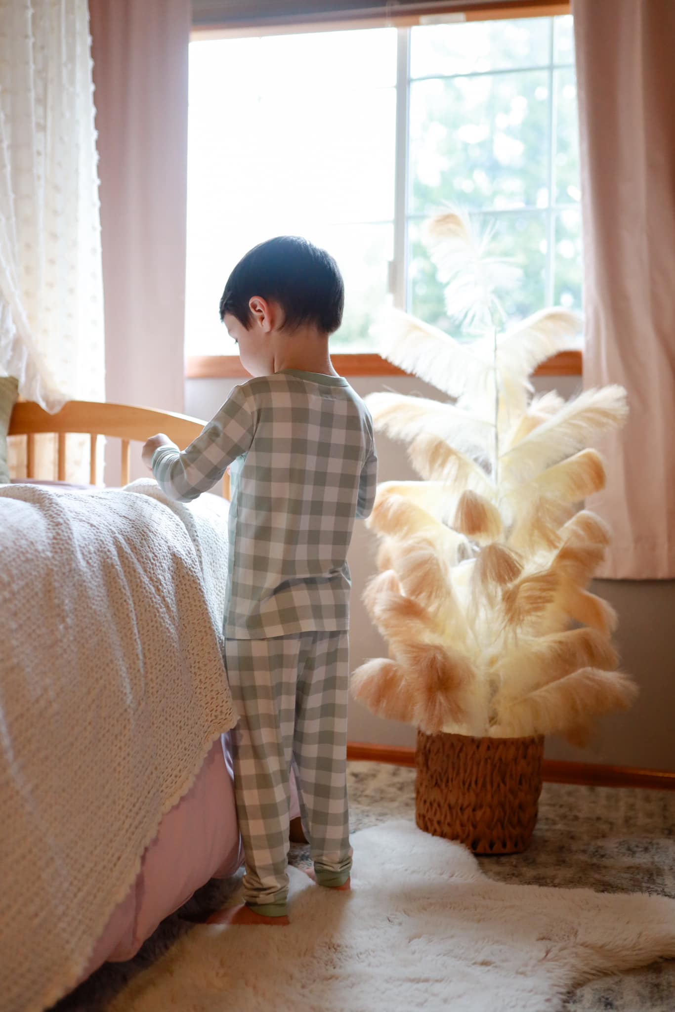 Bamboo 2pc Pajama Set | Sage Gingham | 12M+
