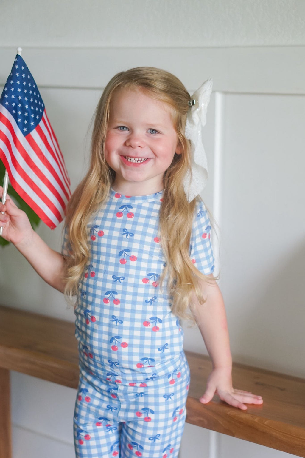 Bamboo 2pc Pajama Set | Cherry Gingham | 12M+