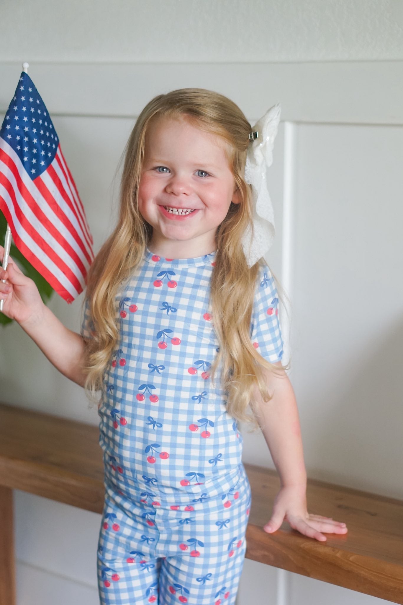 Bamboo 2pc Pajama Set | Cherry Gingham | 12M+