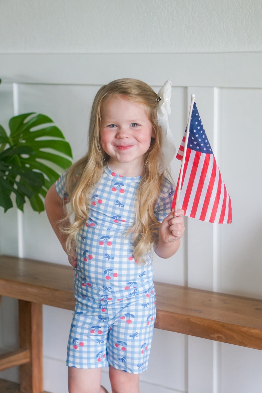 Bamboo 2pc Pajama Set | Cherry Gingham | 12M+