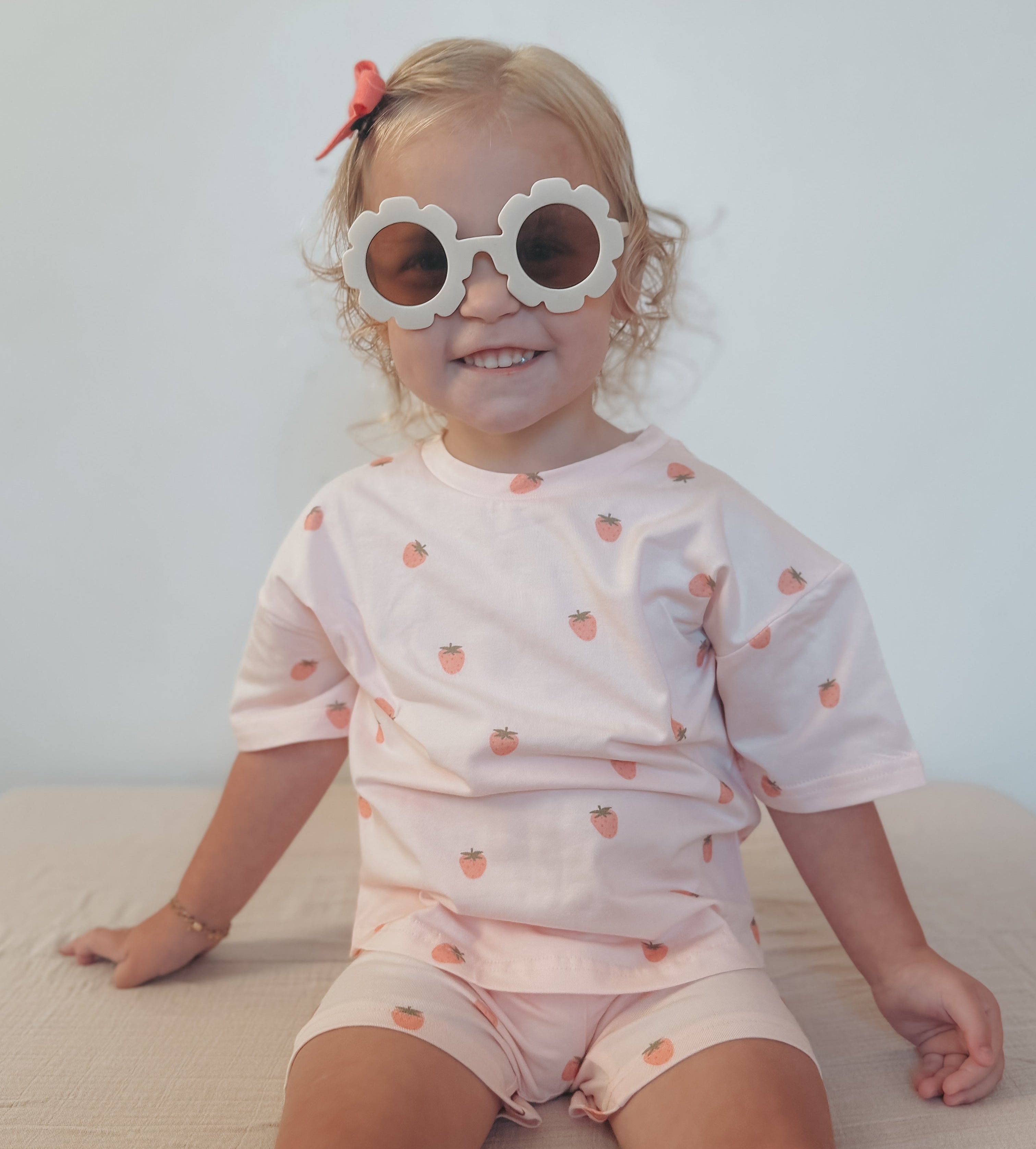 Organic Cotton Shorts Set | Strawberry Print