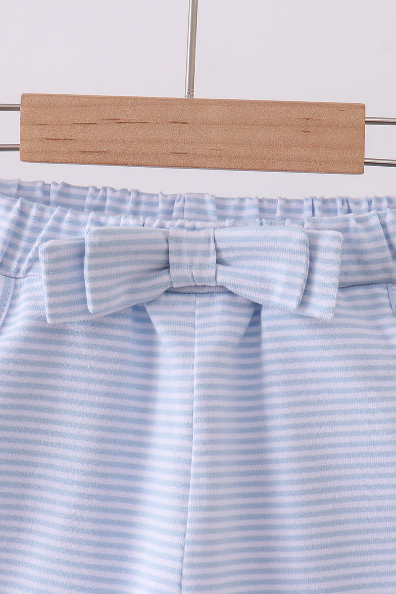Stripe Bow Shorts | Blue & White | 12M+