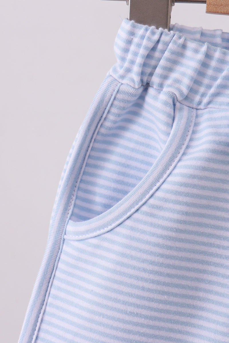 Stripe Bow Shorts | Blue & White | 12M+