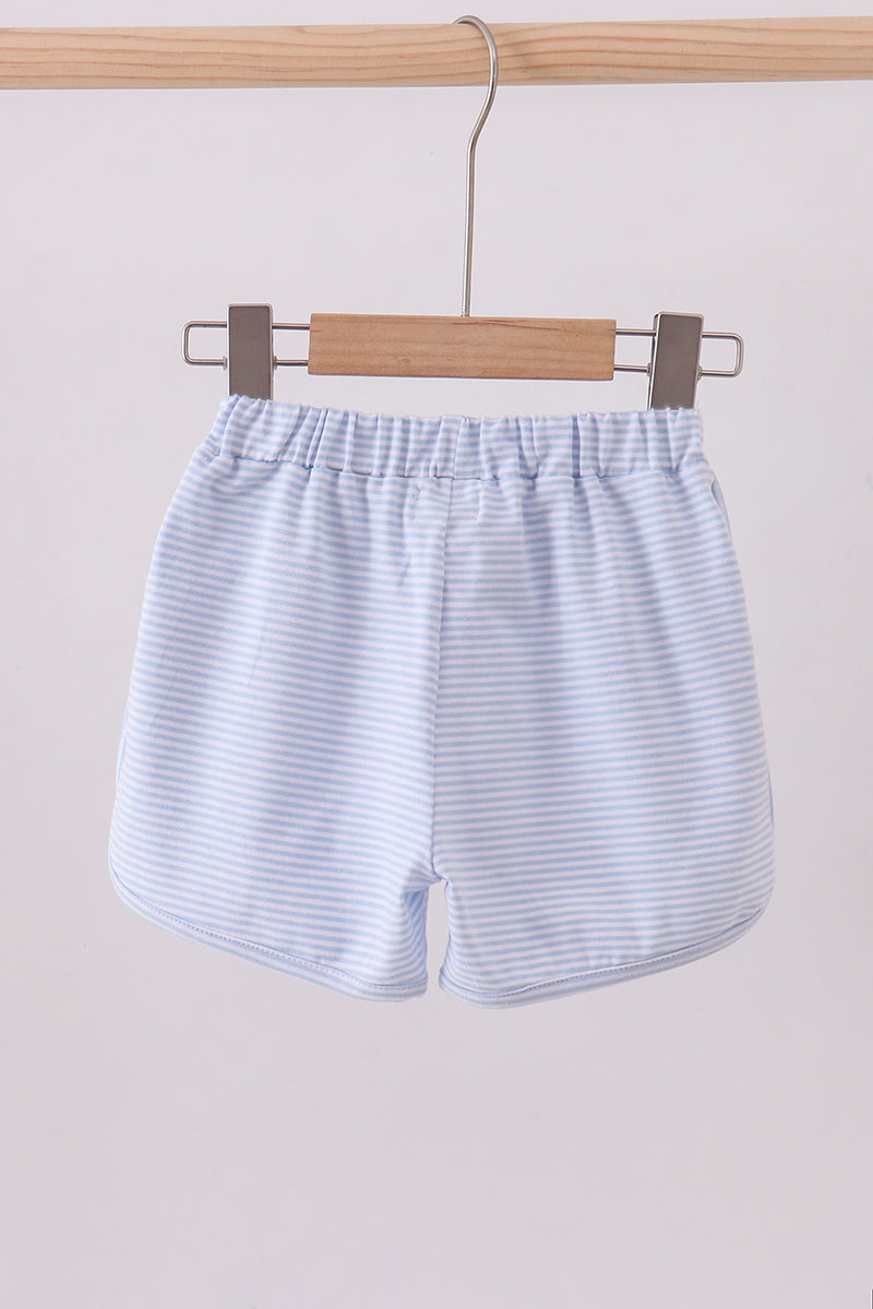 Stripe Bow Shorts | Blue & White | 12M+