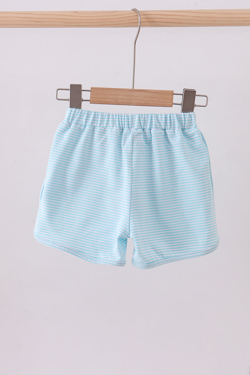 Stripe Bow Shorts | Mint & White | 12M+