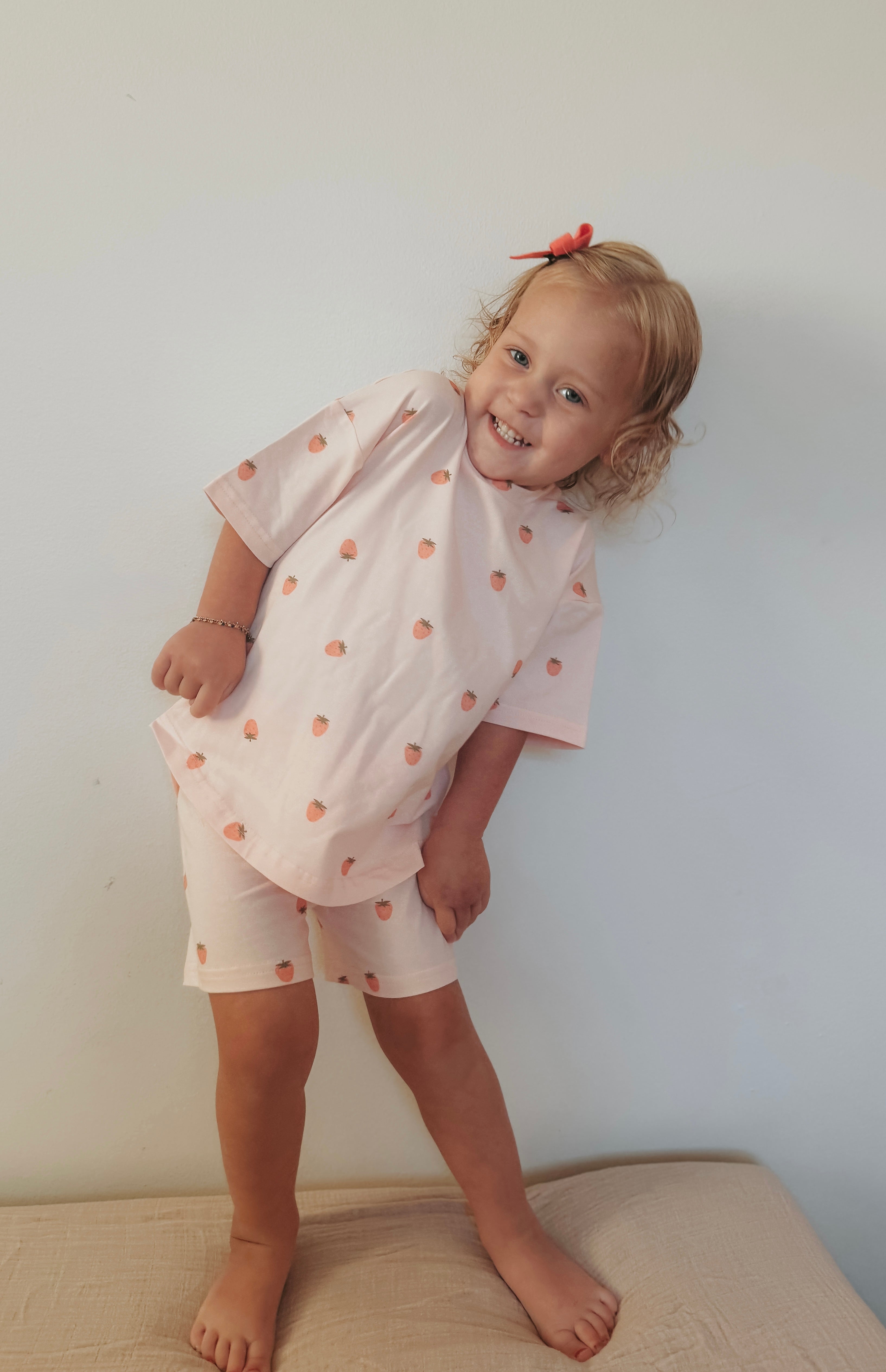 Organic Cotton Shorts Set | Strawberry Print