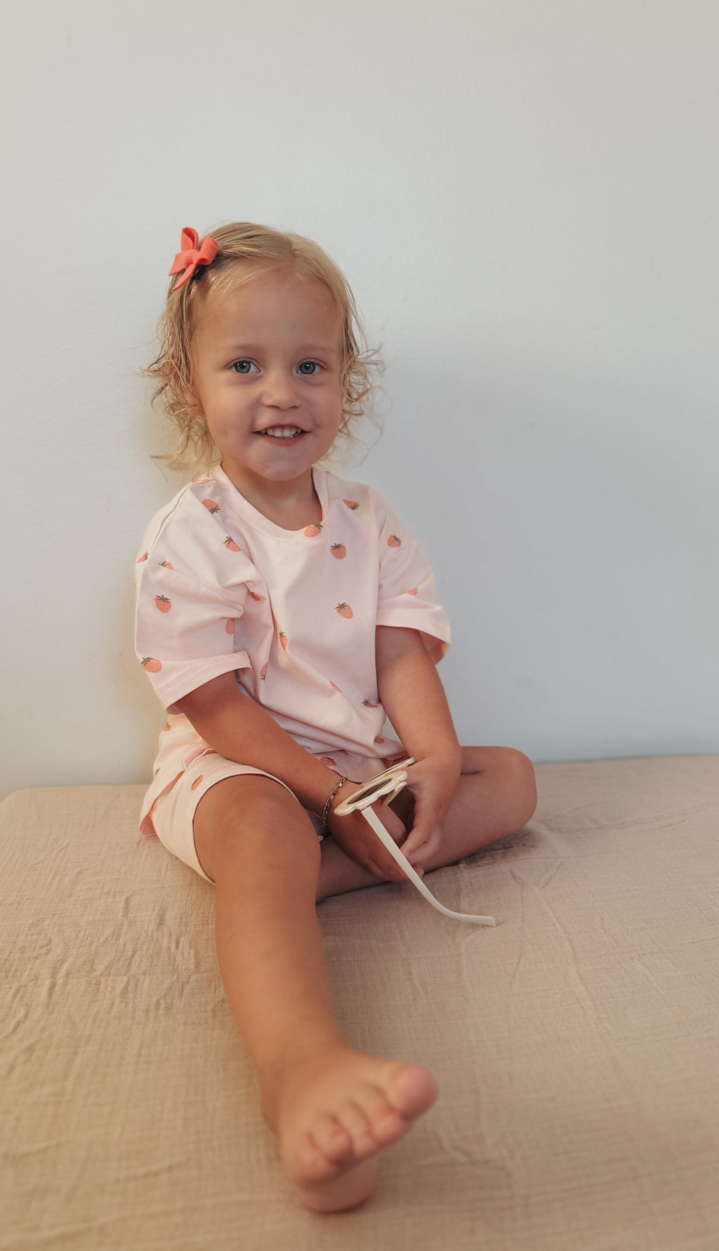 Organic Cotton Shorts Set | Strawberry Print