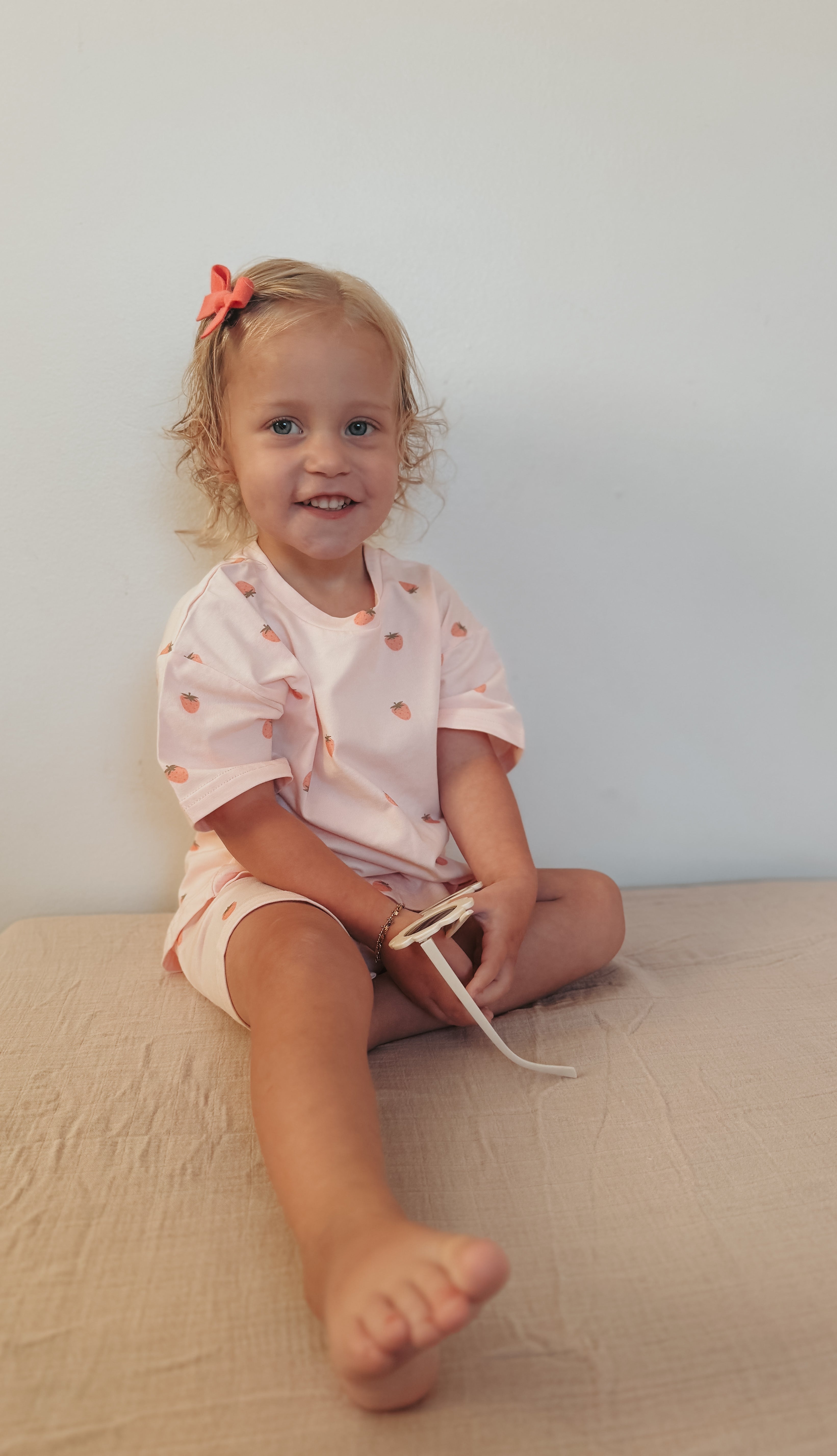 Organic Cotton Shorts Set | Strawberry Print