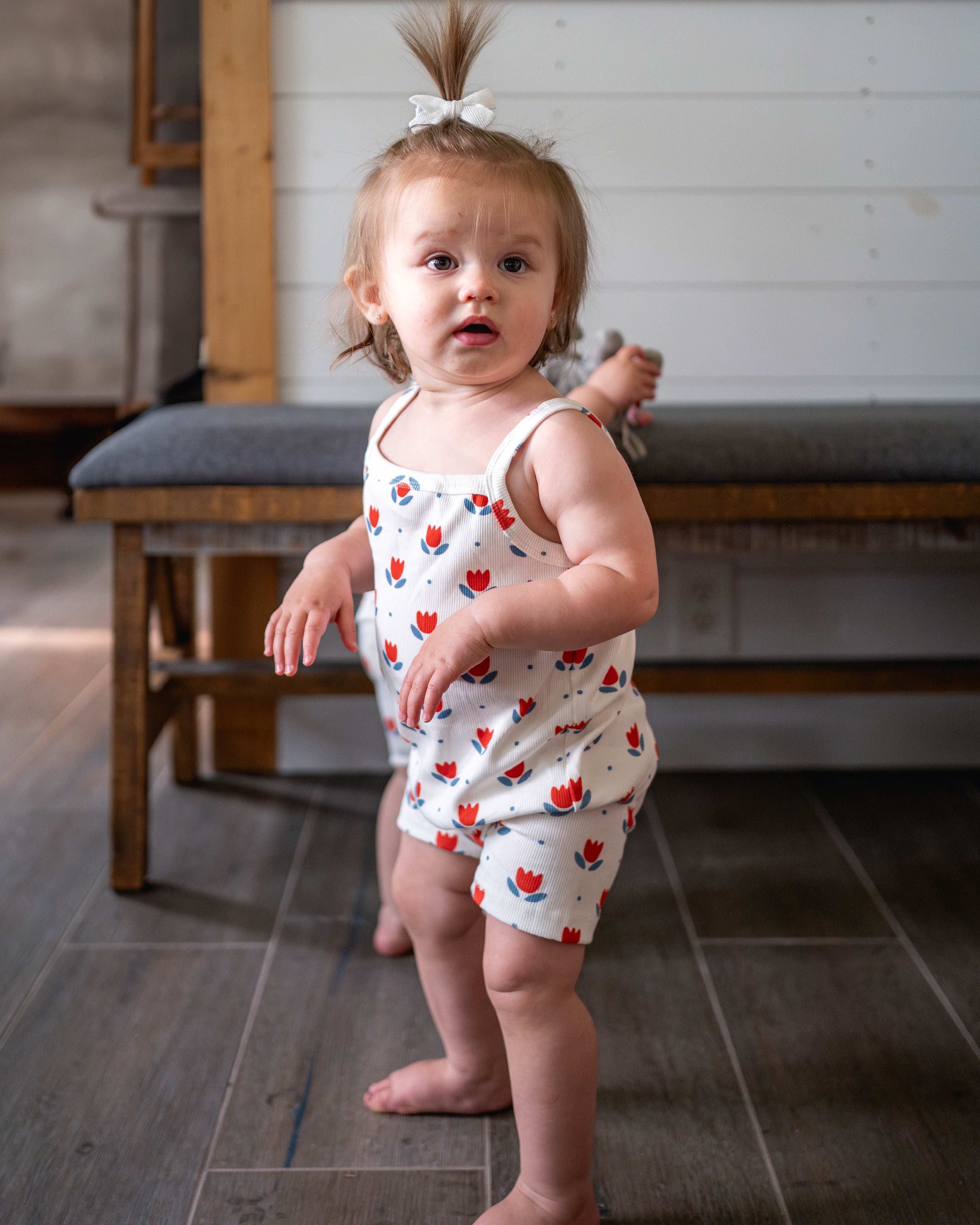 Ribbed Bamboo 2pc Tank Set | Red White & Blue Tulip