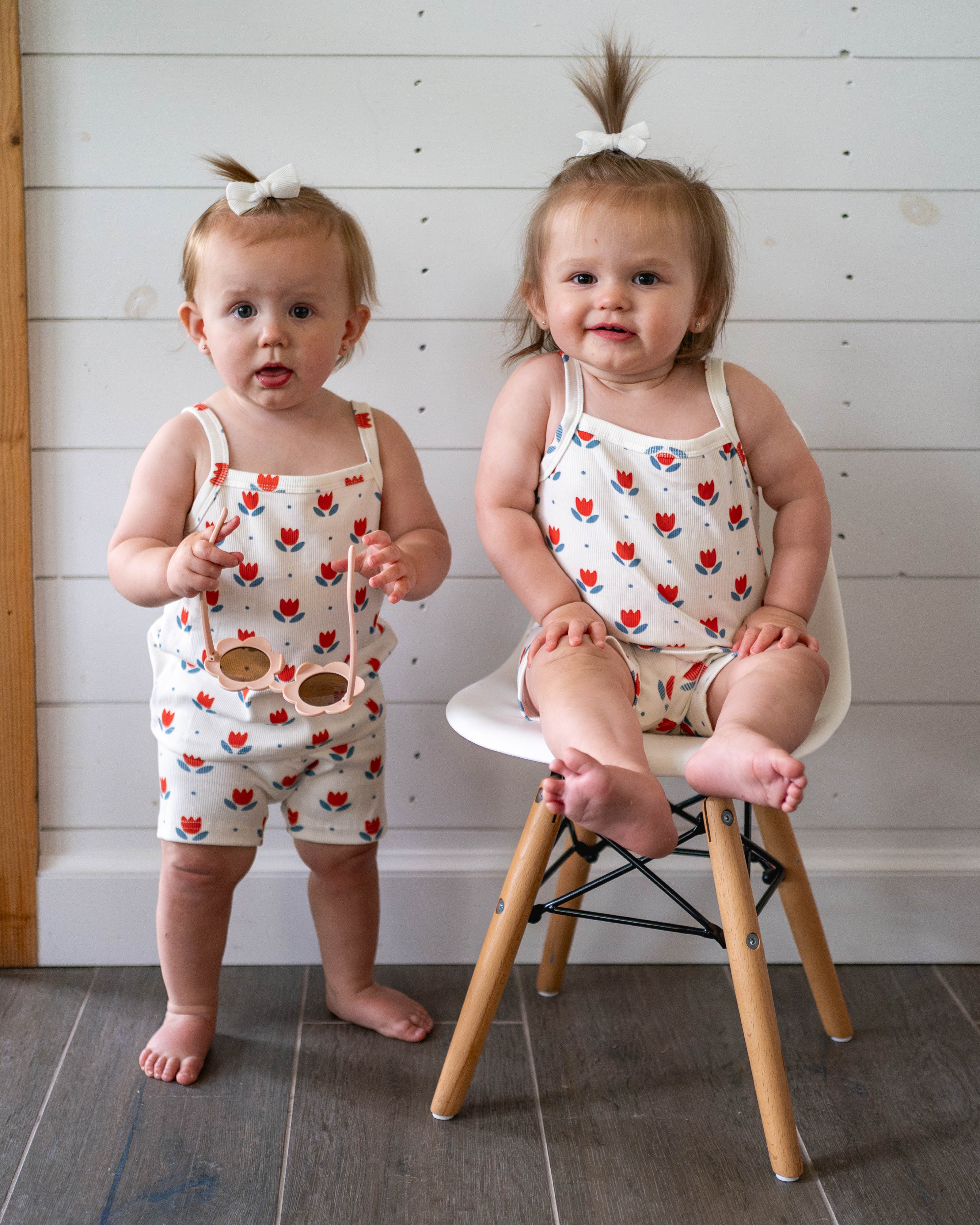 Ribbed Bamboo 2pc Tank Set | Red White & Blue Tulip