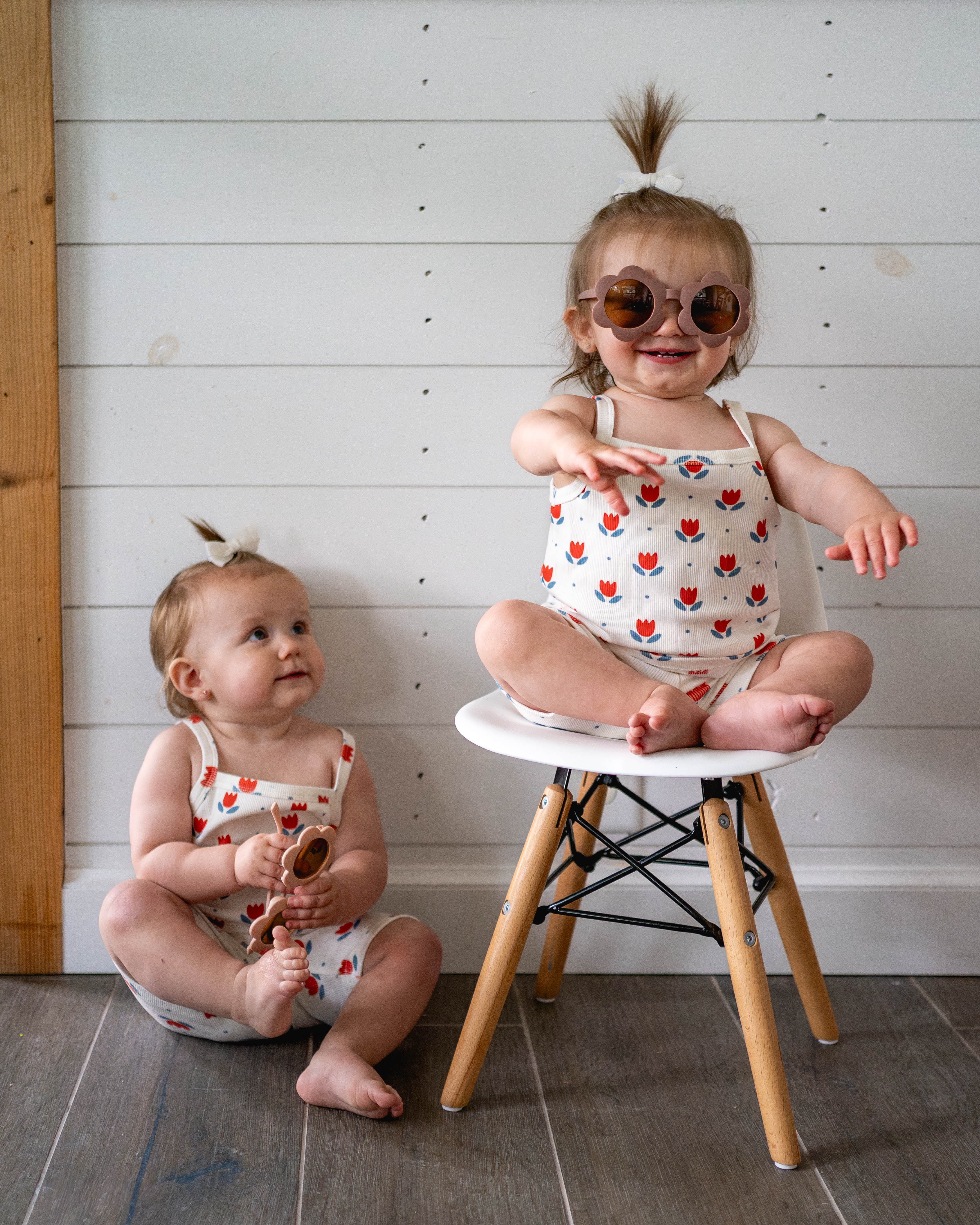 Ribbed Bamboo 2pc Tank Set | Red White & Blue Tulip