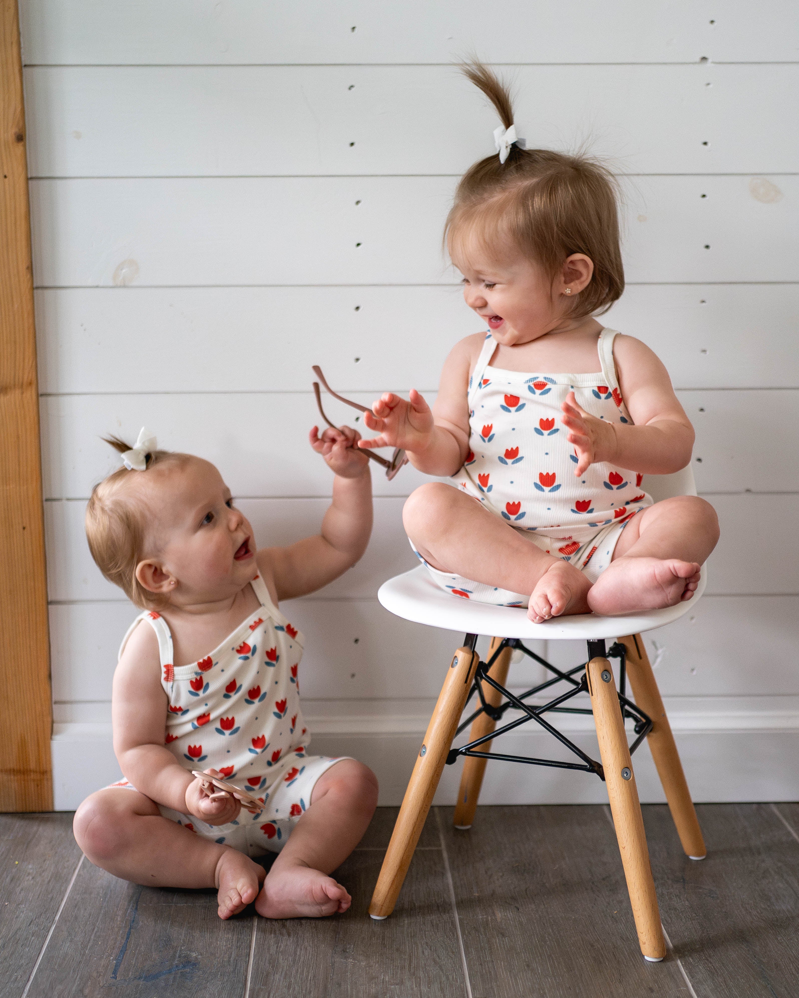 Ribbed Bamboo 2pc Tank Set | Red White & Blue Tulip