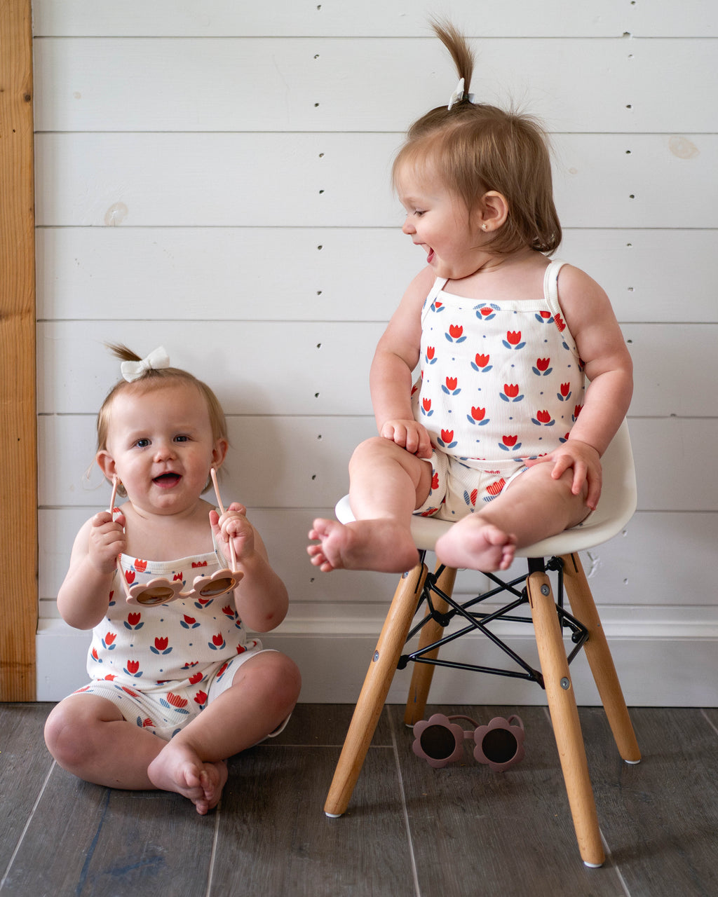 Ribbed Bamboo 2pc Tank Set | Red White & Blue Tulip