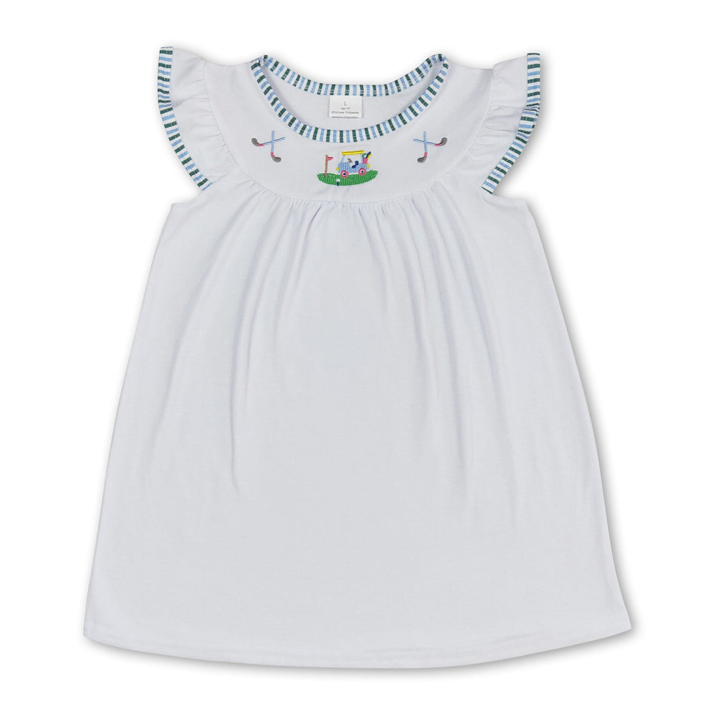 Summer Golf Dress | White Flutter Sleeves