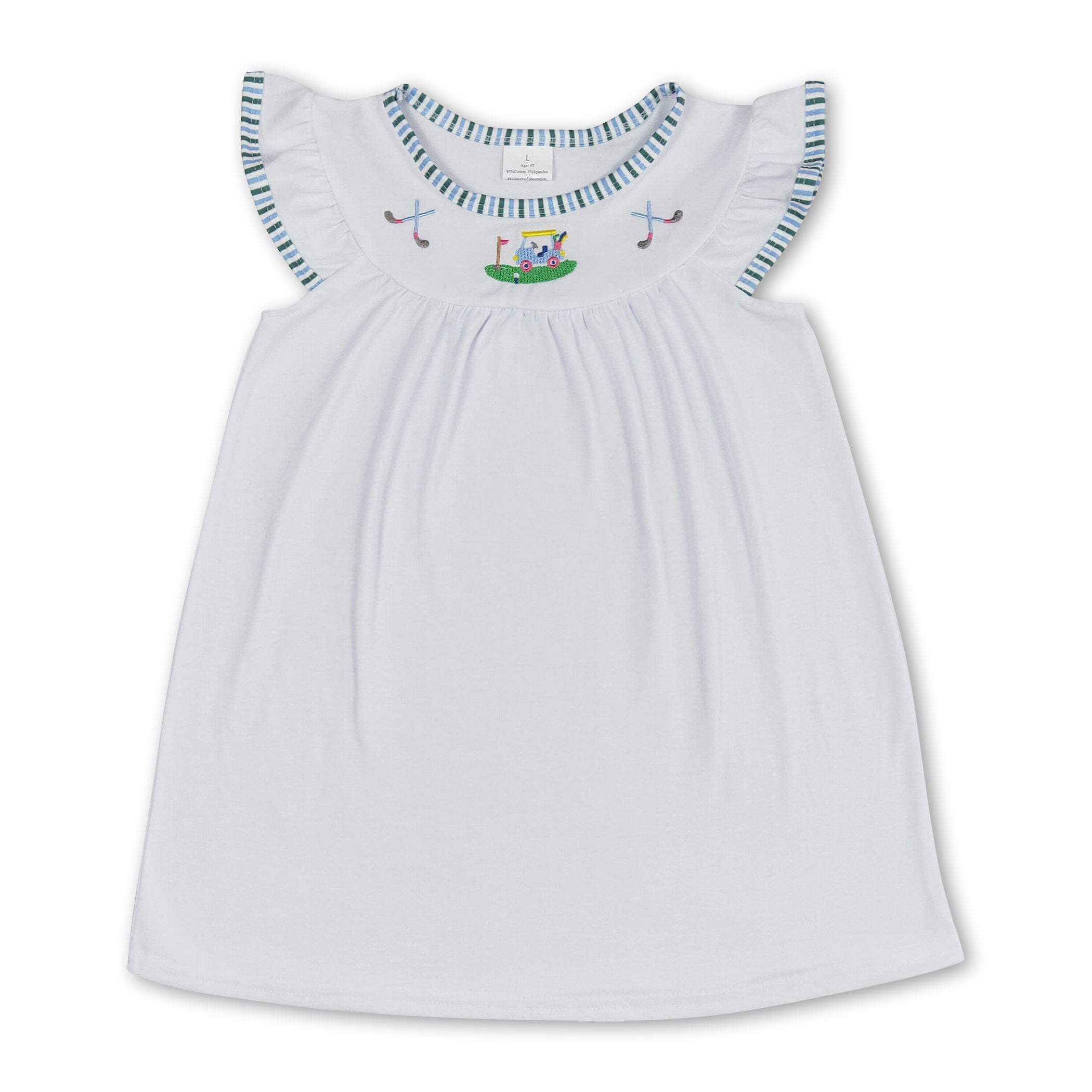 Summer Golf Dress | White Flutter Sleeves