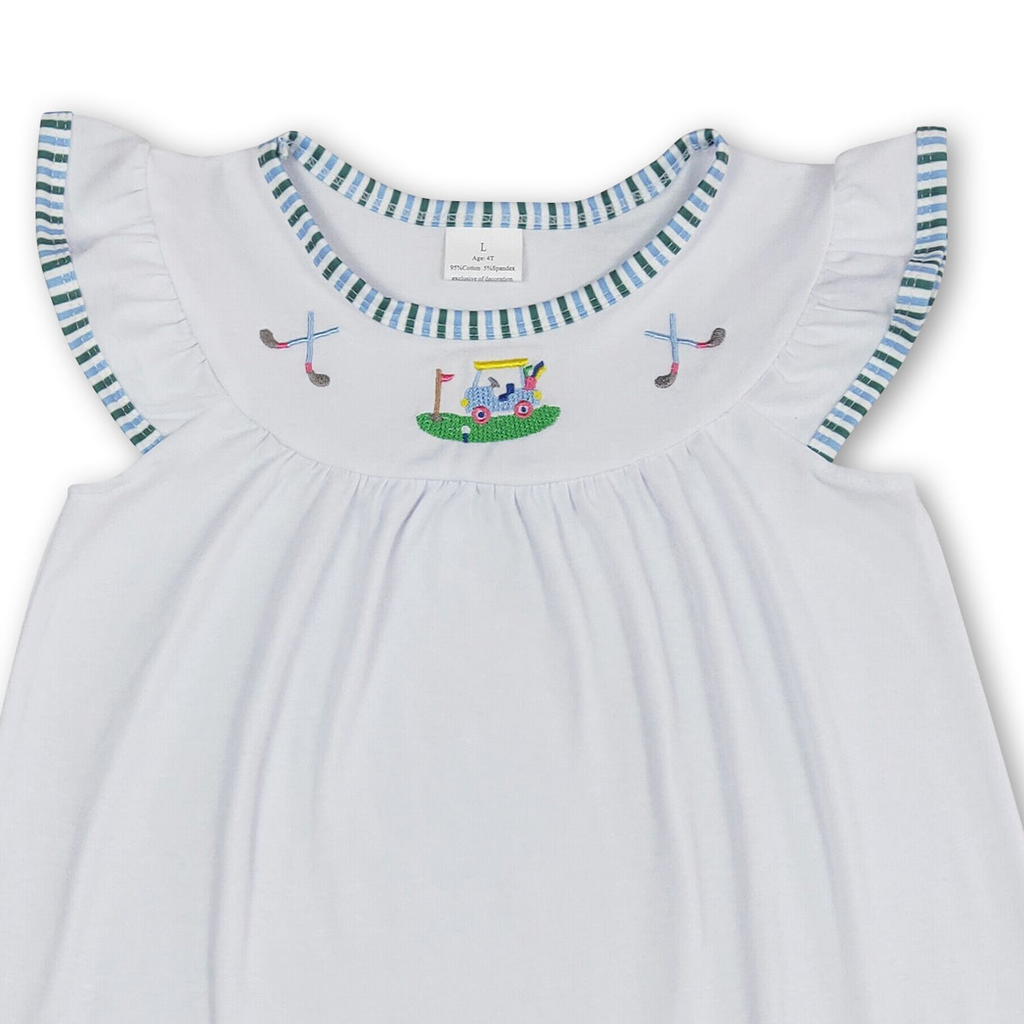 Summer Golf Dress | White Flutter Sleeves