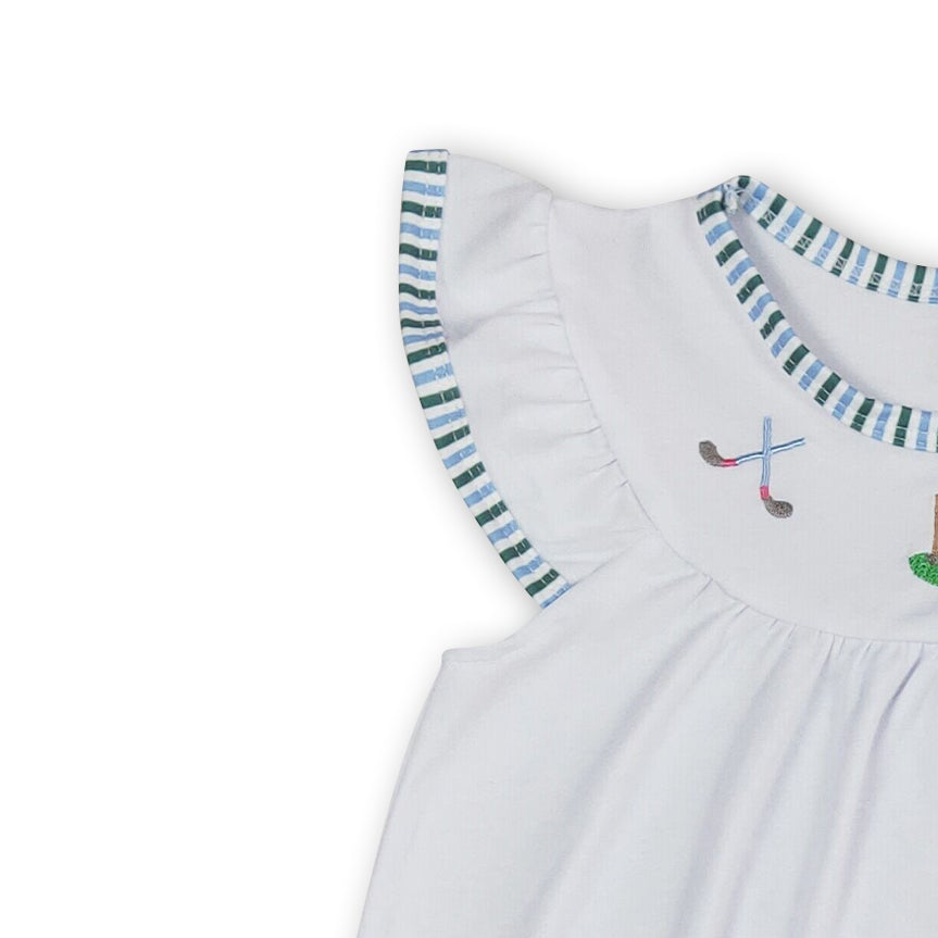 Summer Golf Dress | White Flutter Sleeves