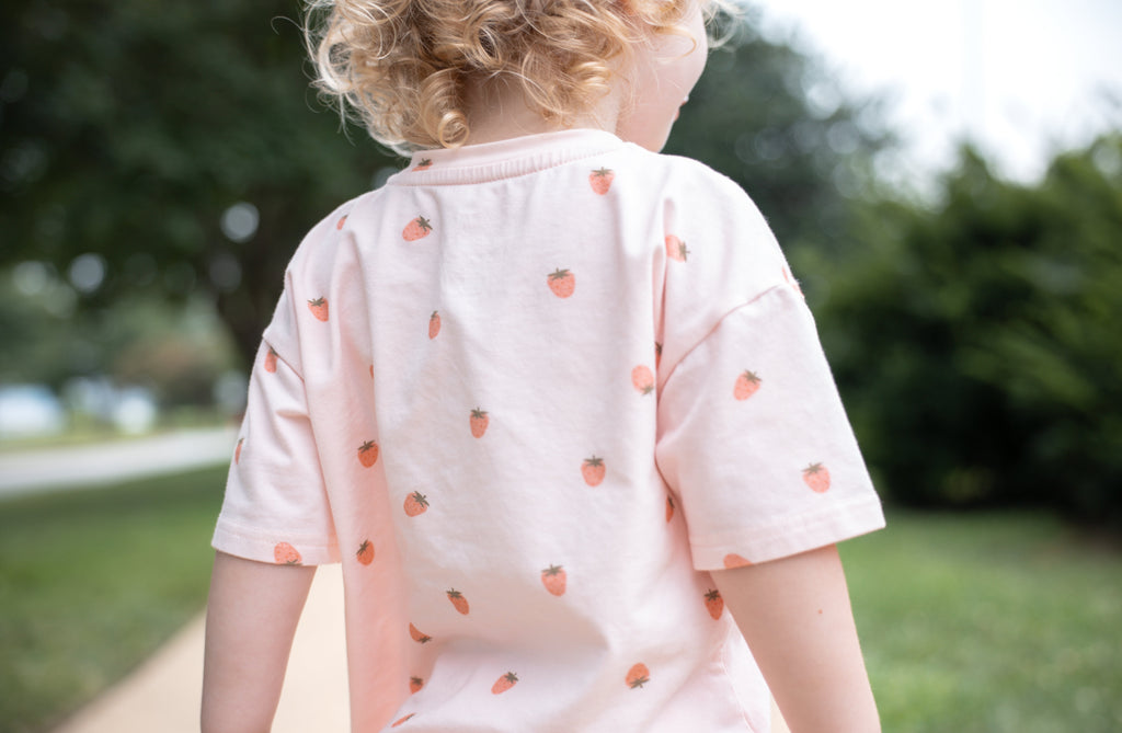 Organic Cotton Shorts Set | Strawberry Print