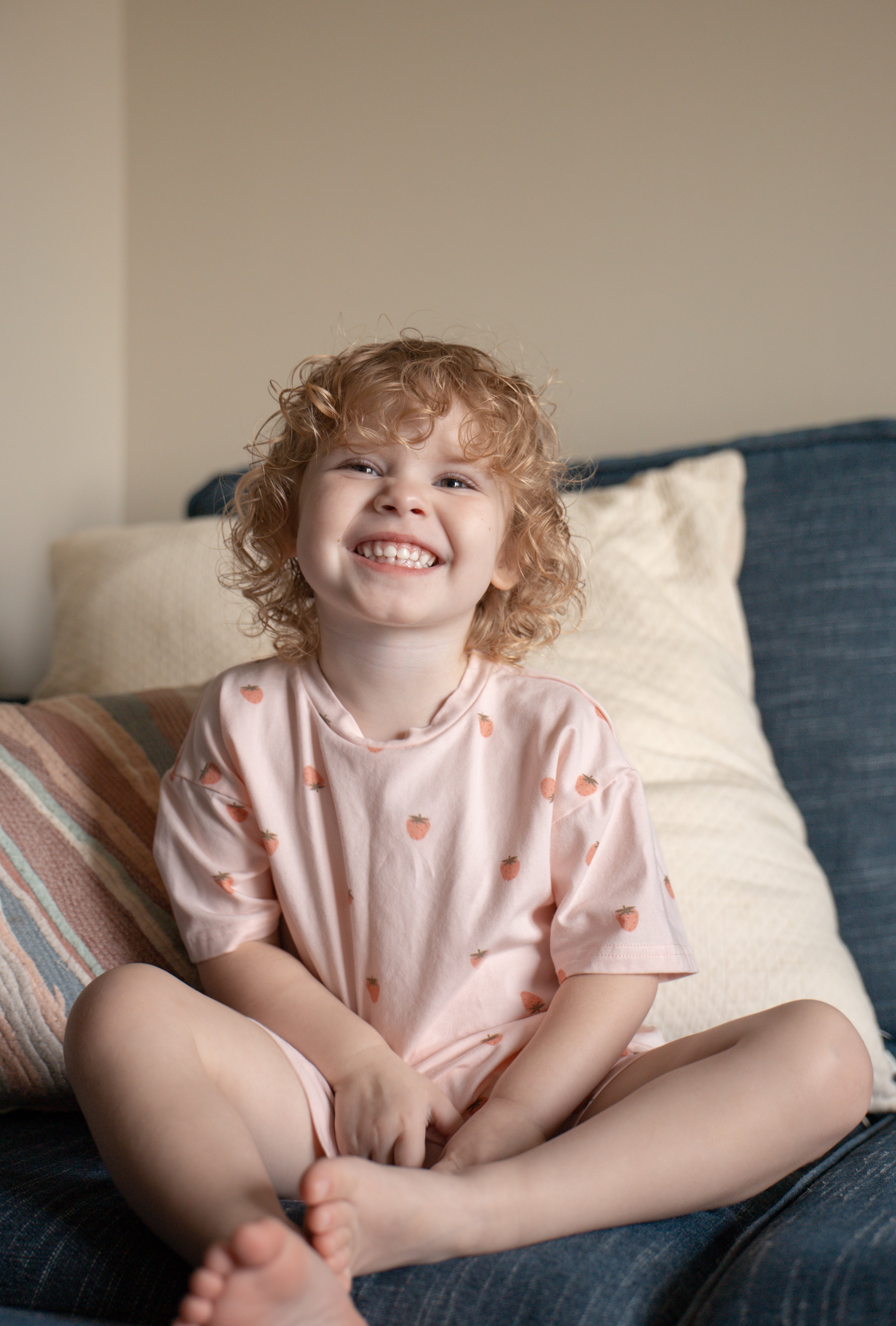 Organic Cotton Shorts Set | Strawberry Print