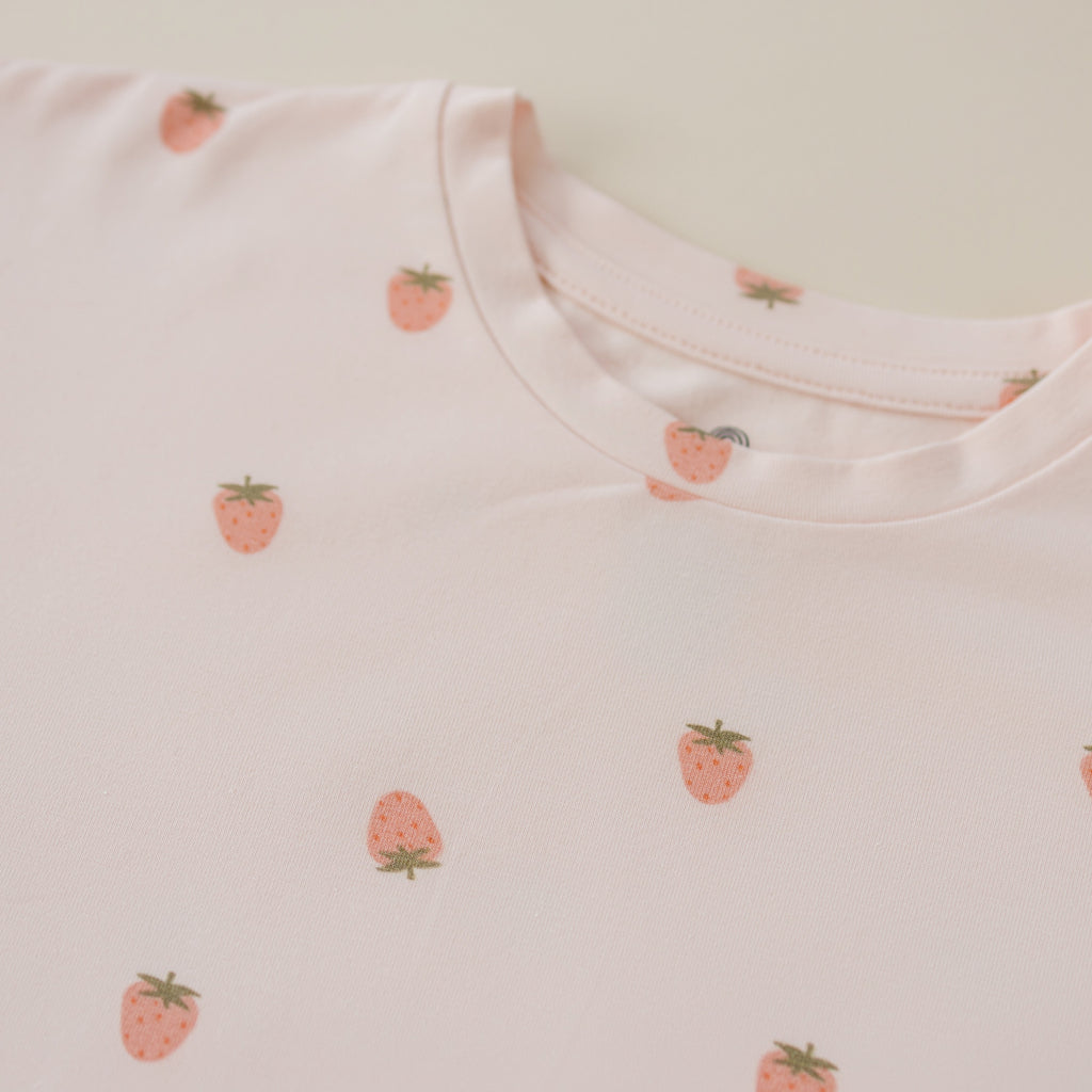 Organic Cotton Shorts Set | Strawberry Print
