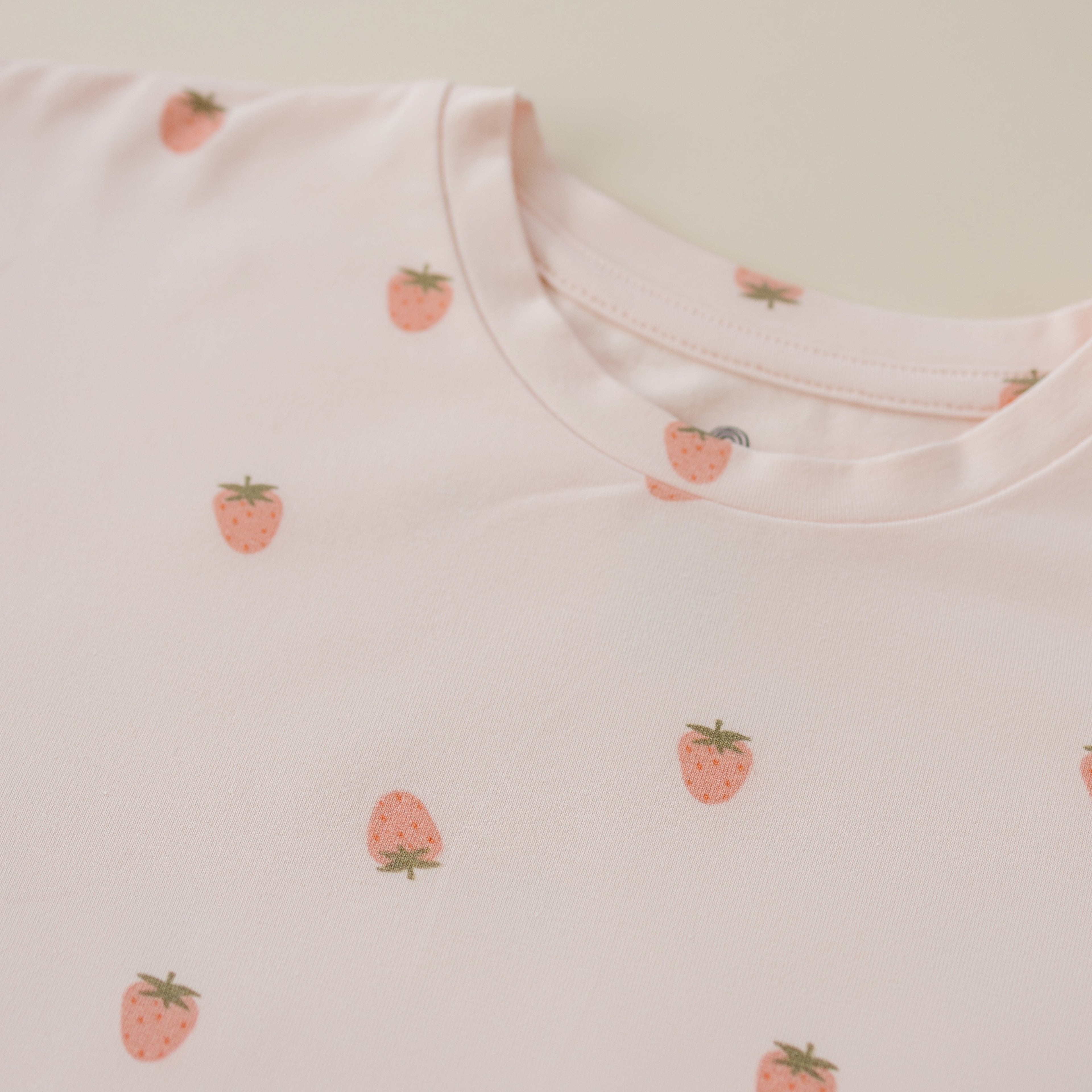 Organic Cotton Shorts Set | Strawberry Print