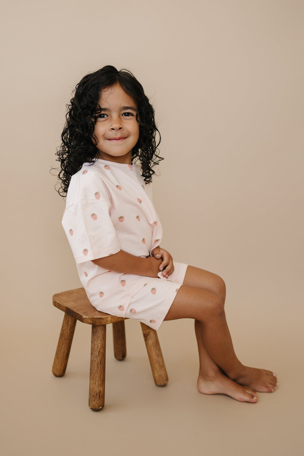 Organic Cotton Shorts Set | Strawberry Print