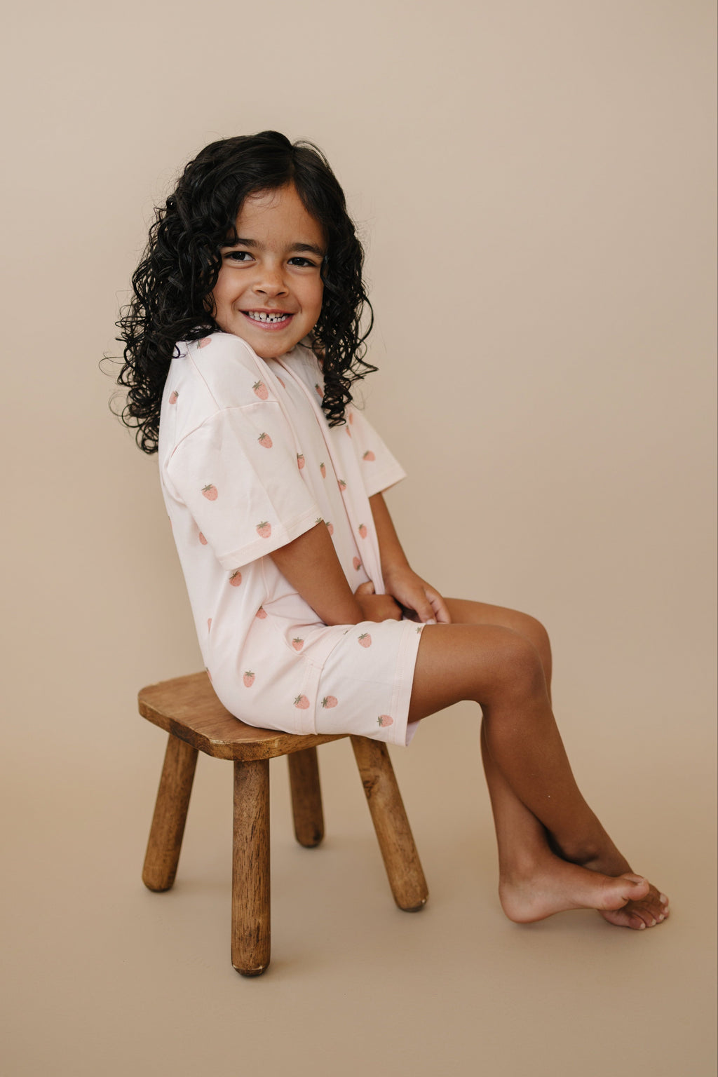 Organic Cotton Shorts Set | Strawberry Print