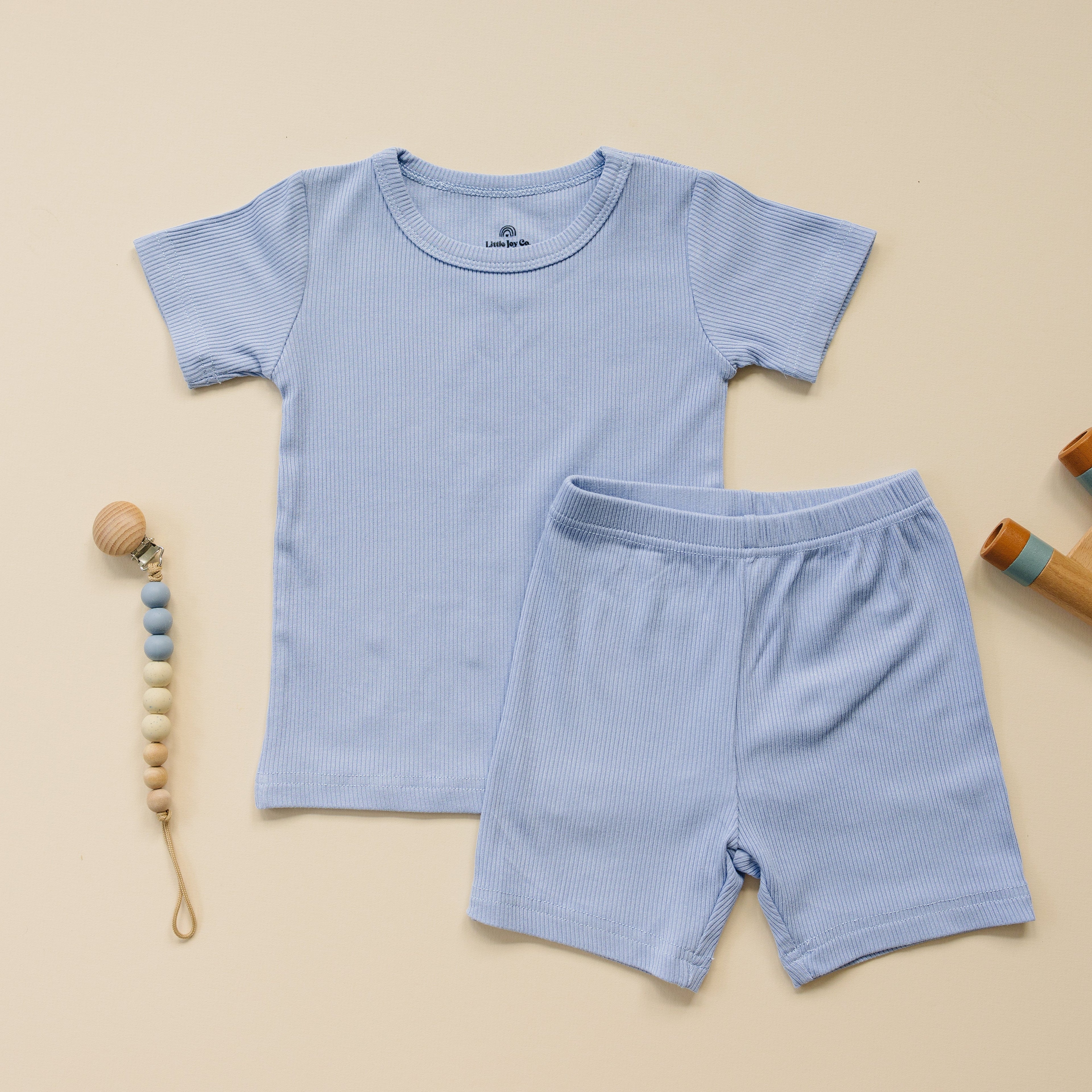 Solid Ribbed Bamboo 2pc Pajama Set | 12M+