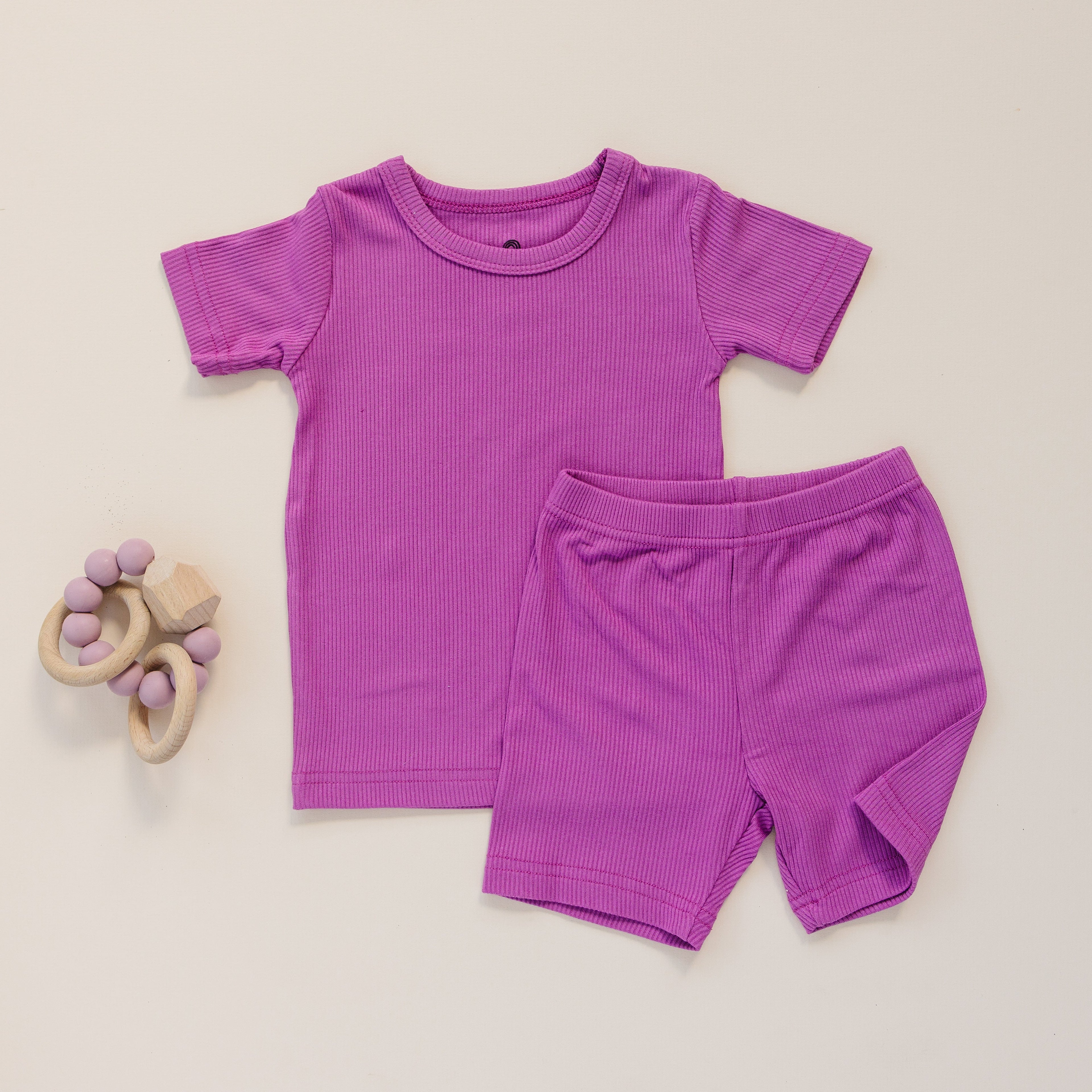 Solid Ribbed Bamboo 2pc Pajama Set | 12M+