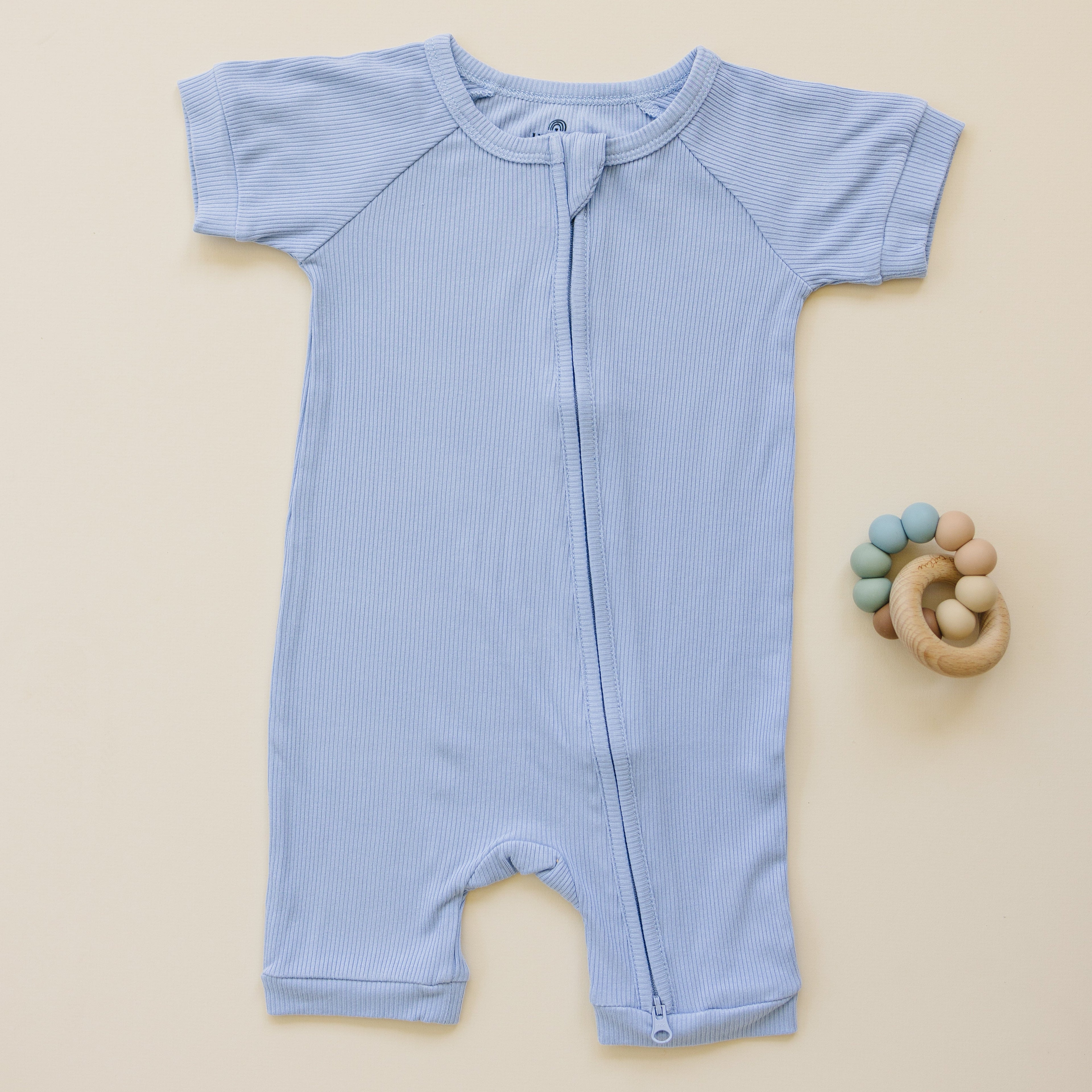 Solid Ribbed Bamboo Shorty Romper