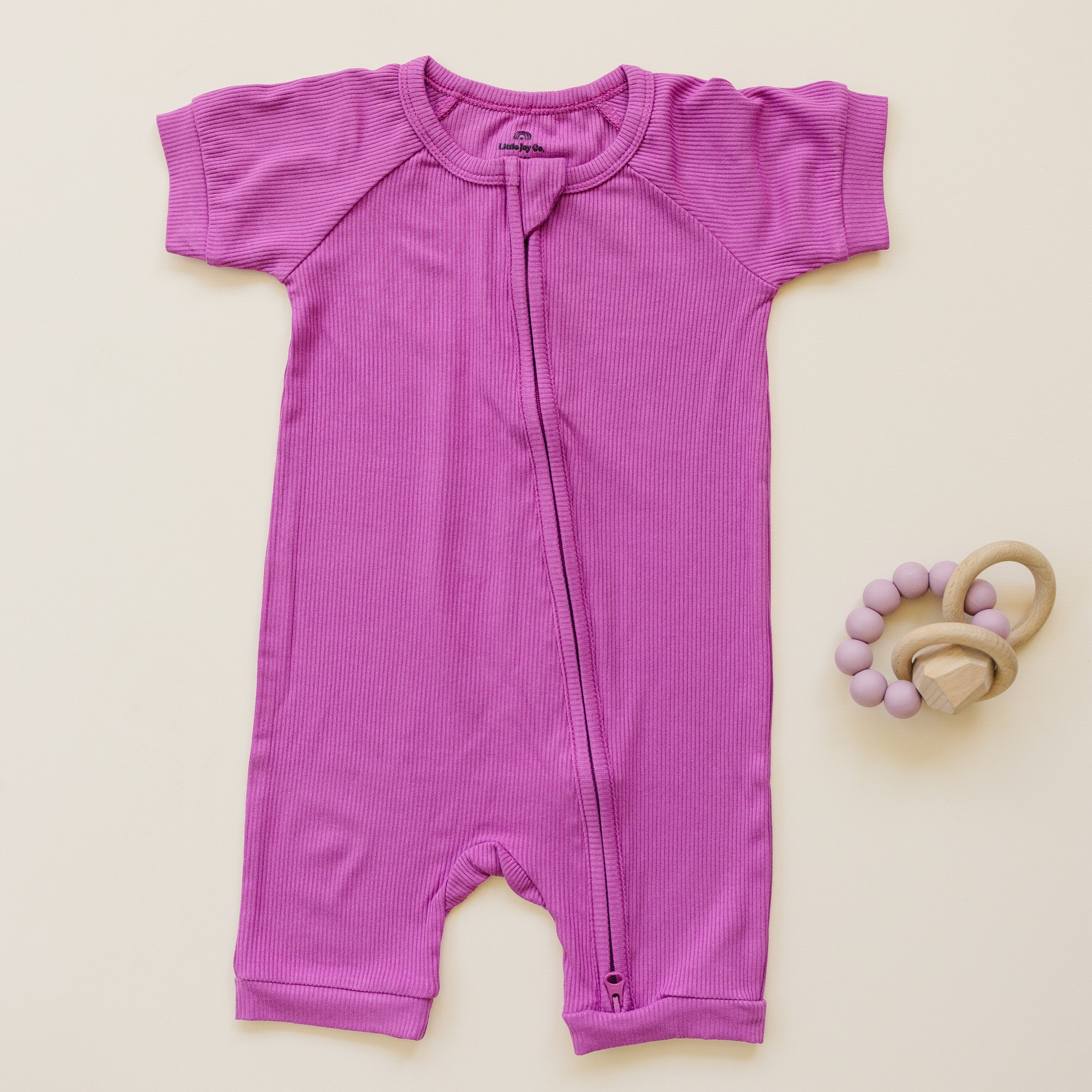 Solid Ribbed Bamboo Shorty Romper