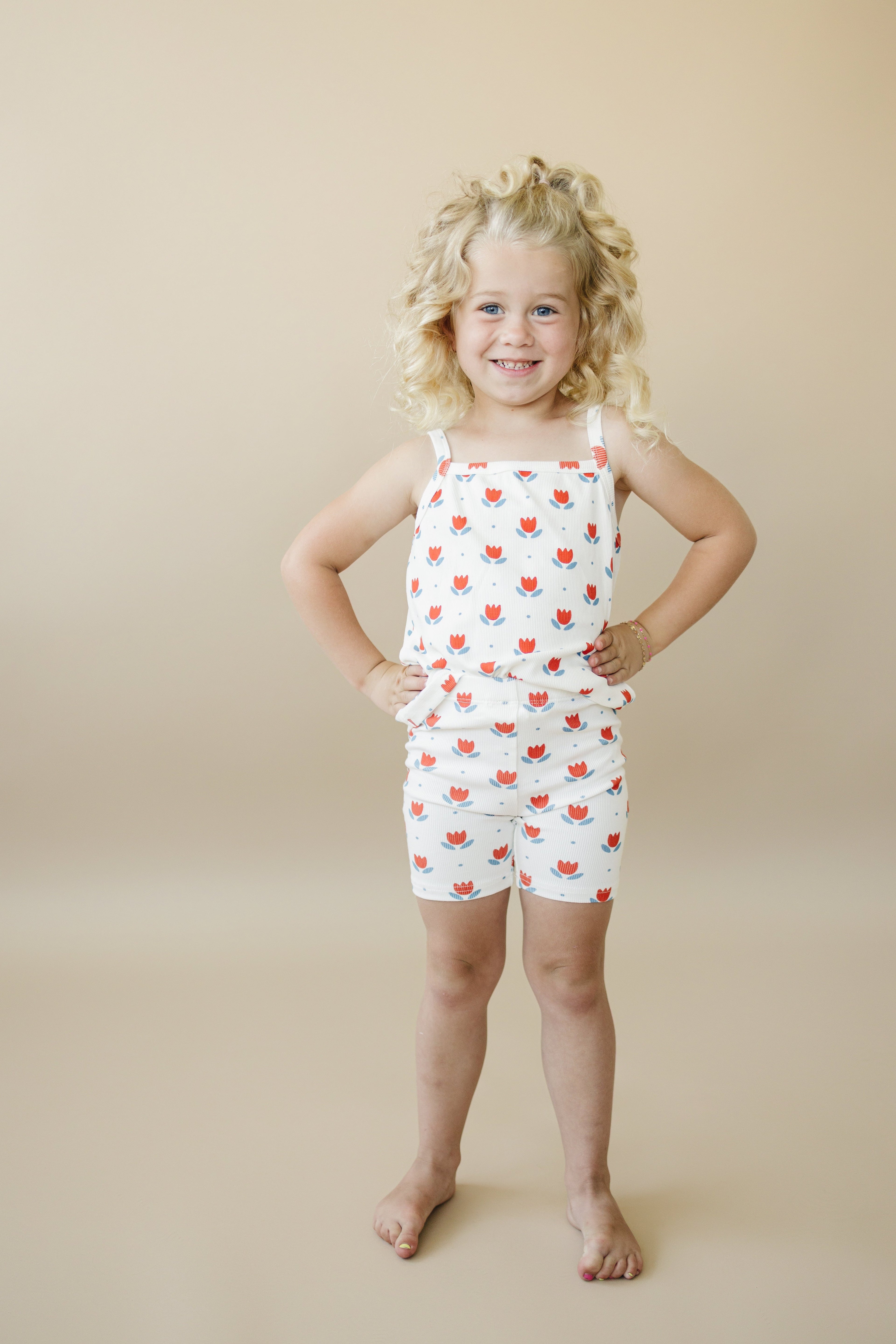 Ribbed Bamboo 2pc Tank Set | Red White & Blue Tulip