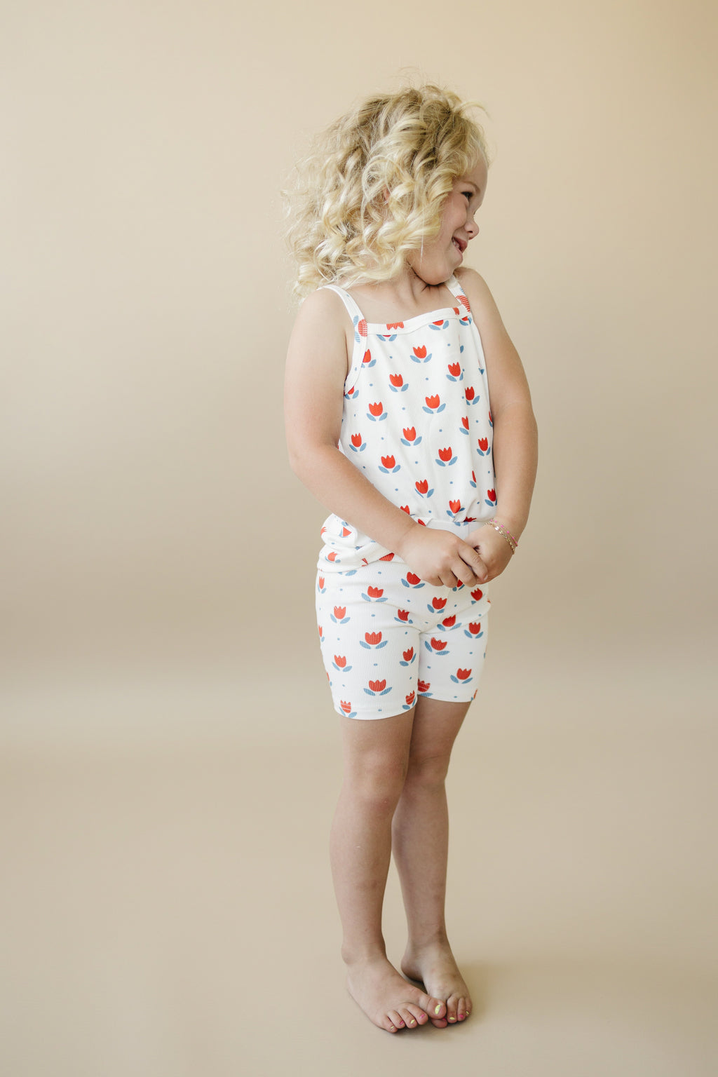 Ribbed Bamboo 2pc Tank Set | Red White & Blue Tulip