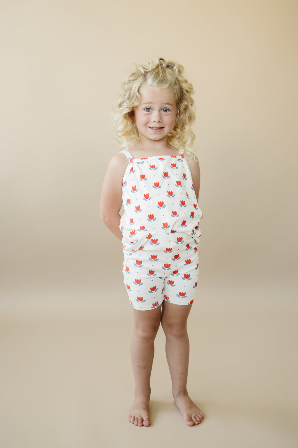 Ribbed Bamboo 2pc Tank Set | Red White & Blue Tulip