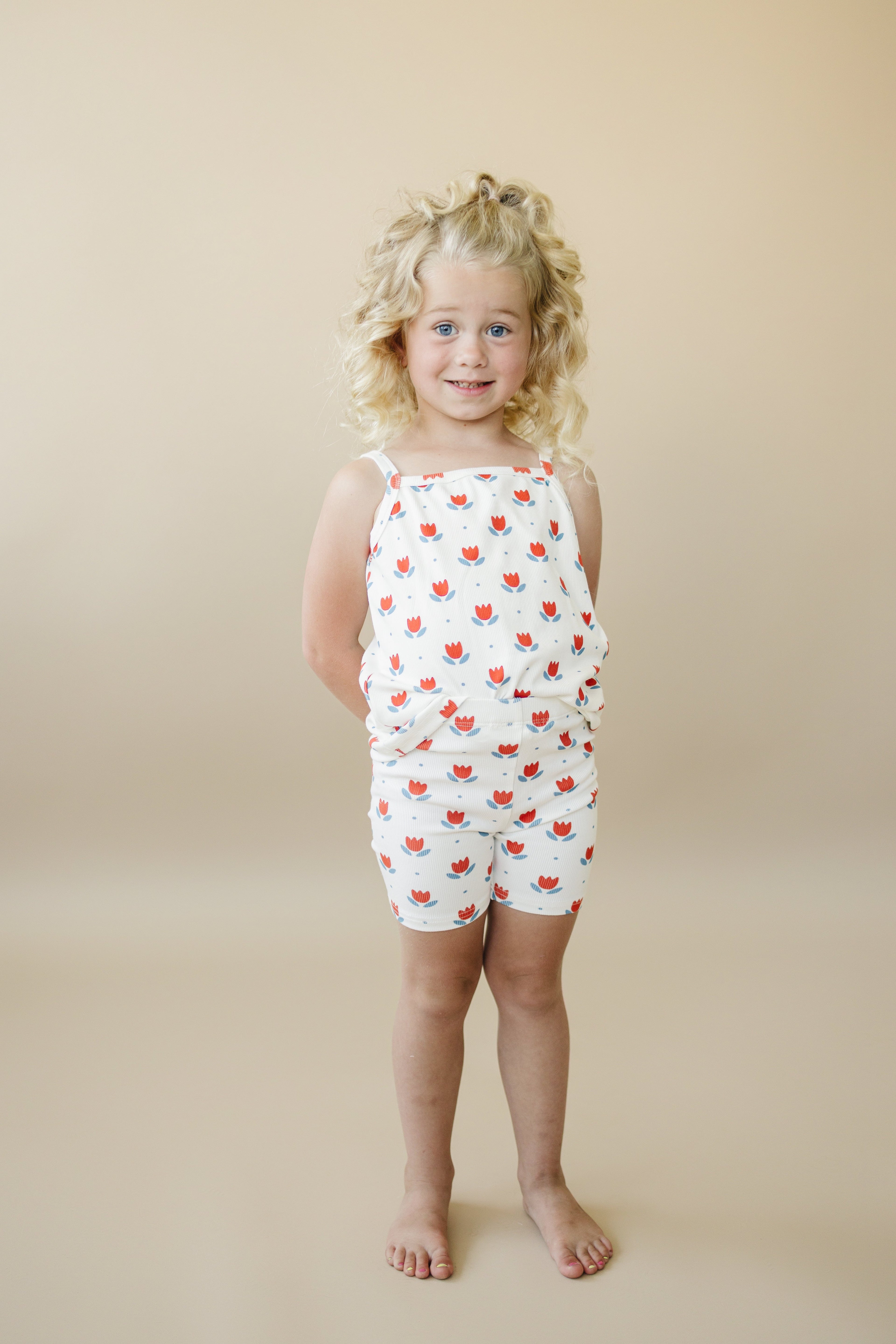 Ribbed Bamboo 2pc Tank Set | Red White & Blue Tulip