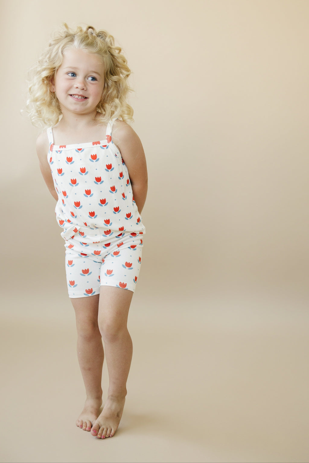 Ribbed Bamboo 2pc Tank Set | Red White & Blue Tulip