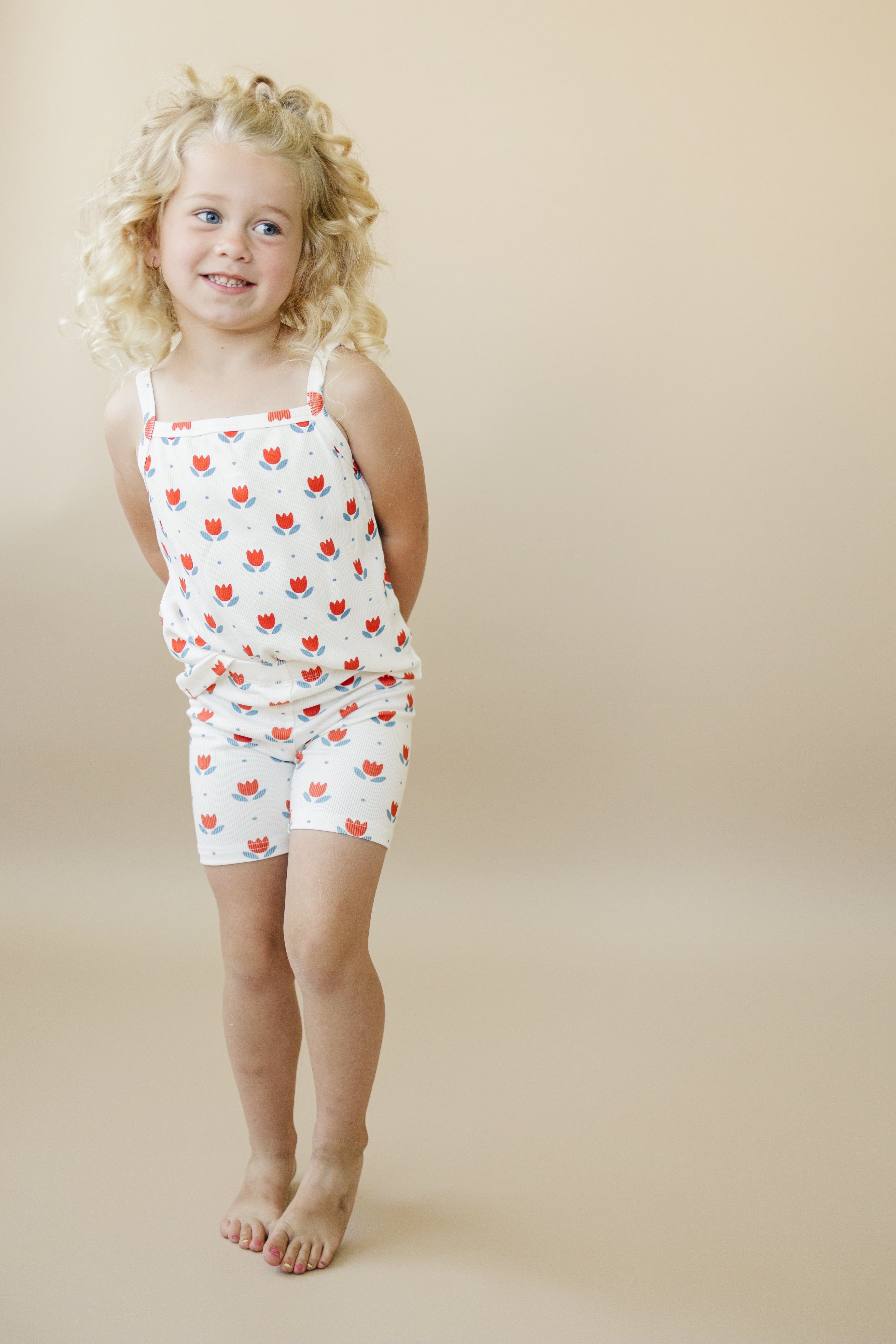 Ribbed Bamboo 2pc Tank Set | Red White & Blue Tulip