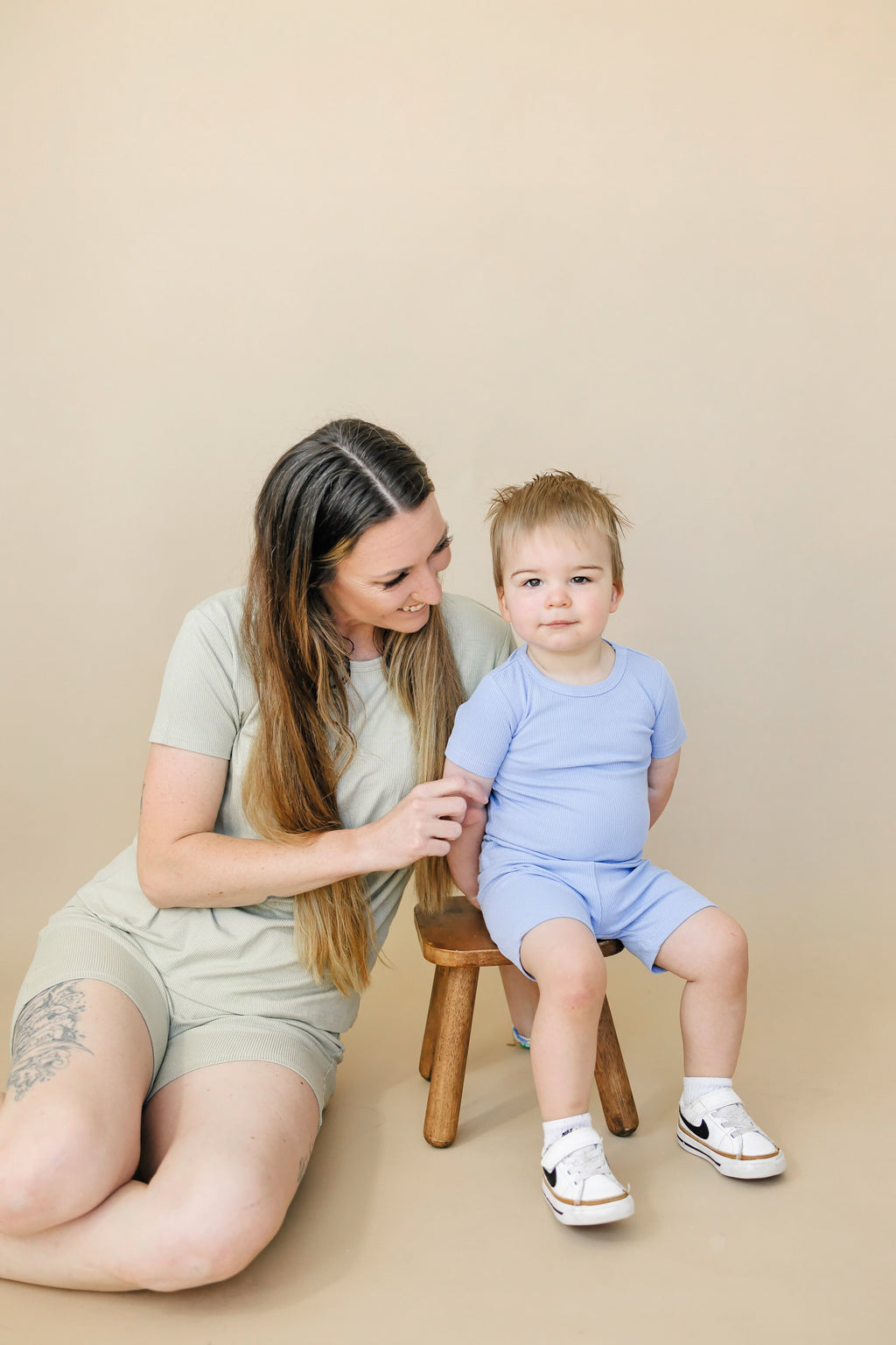 Solid Ribbed Bamboo 2pc Pajama Set | 12M+