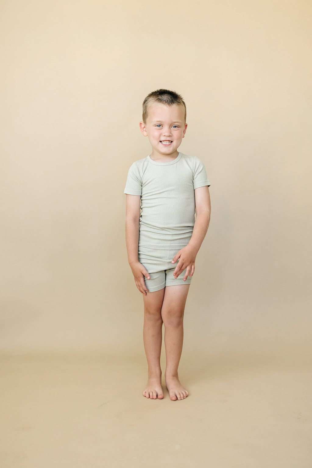 Solid Ribbed Bamboo 2pc Pajama Set | 12M+