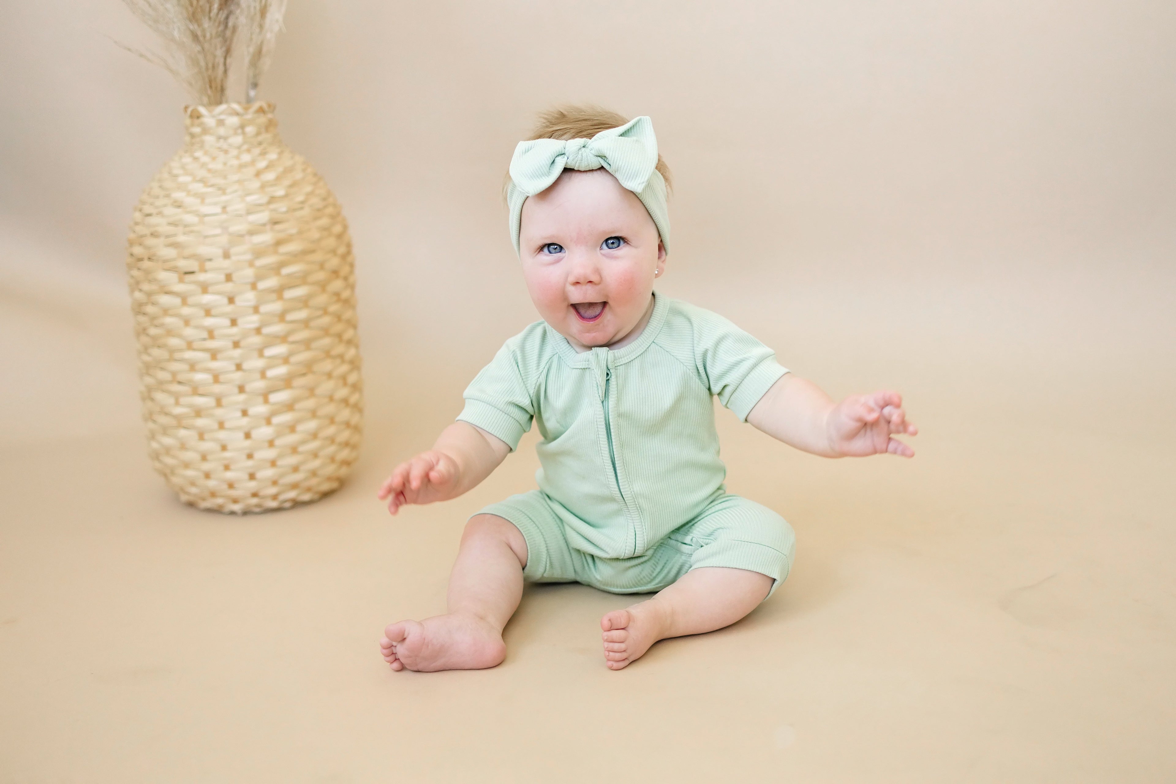 Solid Ribbed Bamboo Shorty Romper