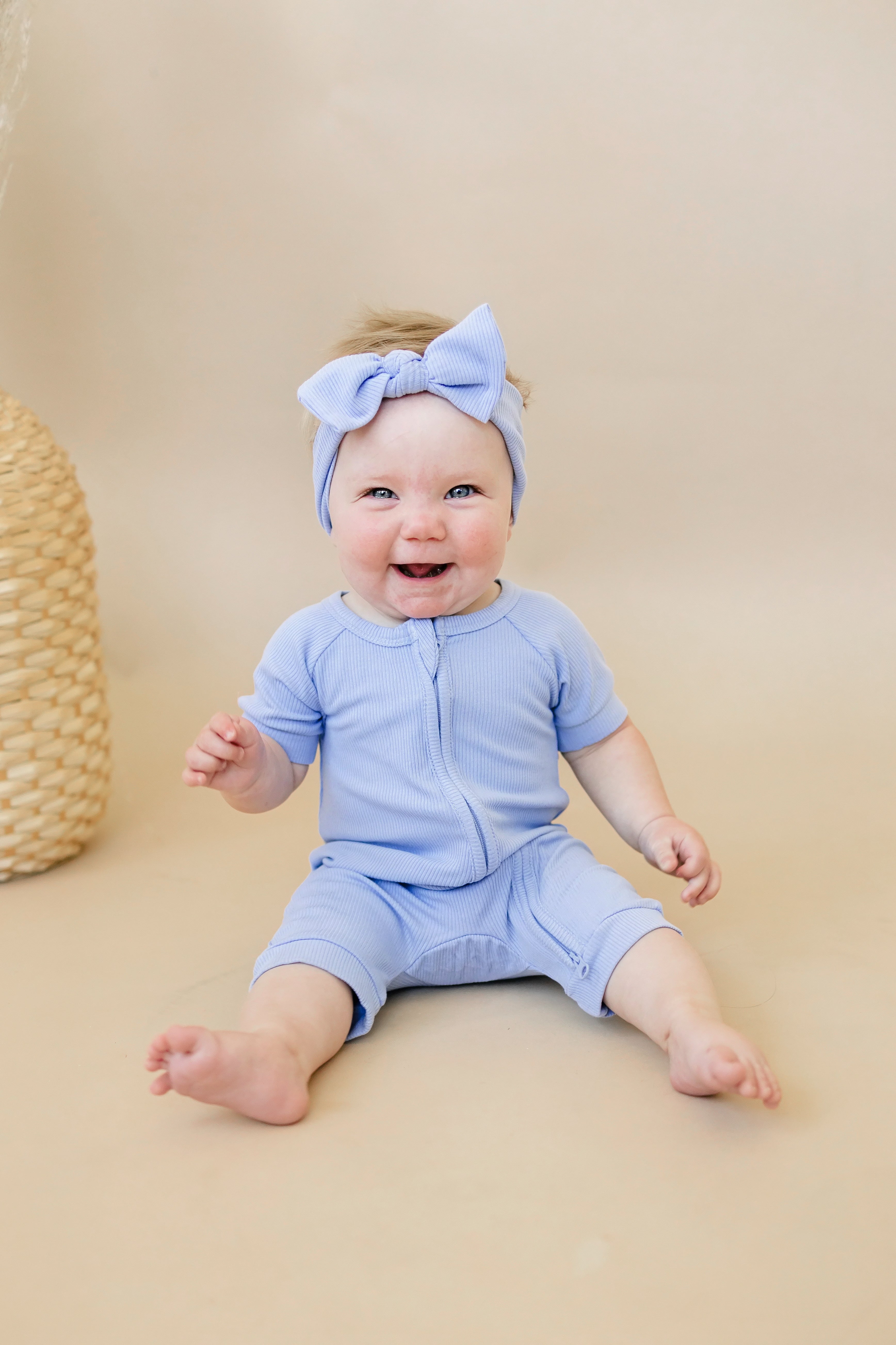 Solid Ribbed Bamboo Shorty Romper