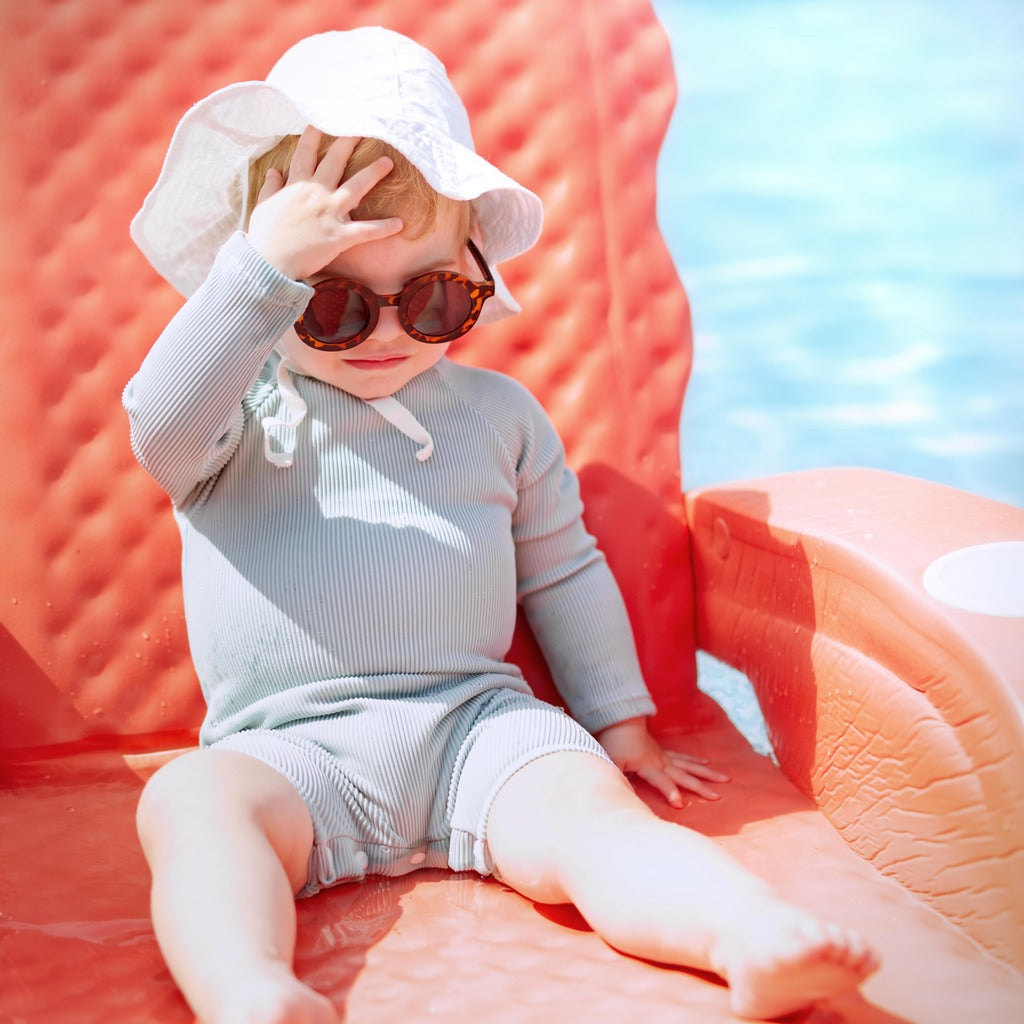 Ribbed Long Sleeve Swimsuit | Gender-Neutral · Mint