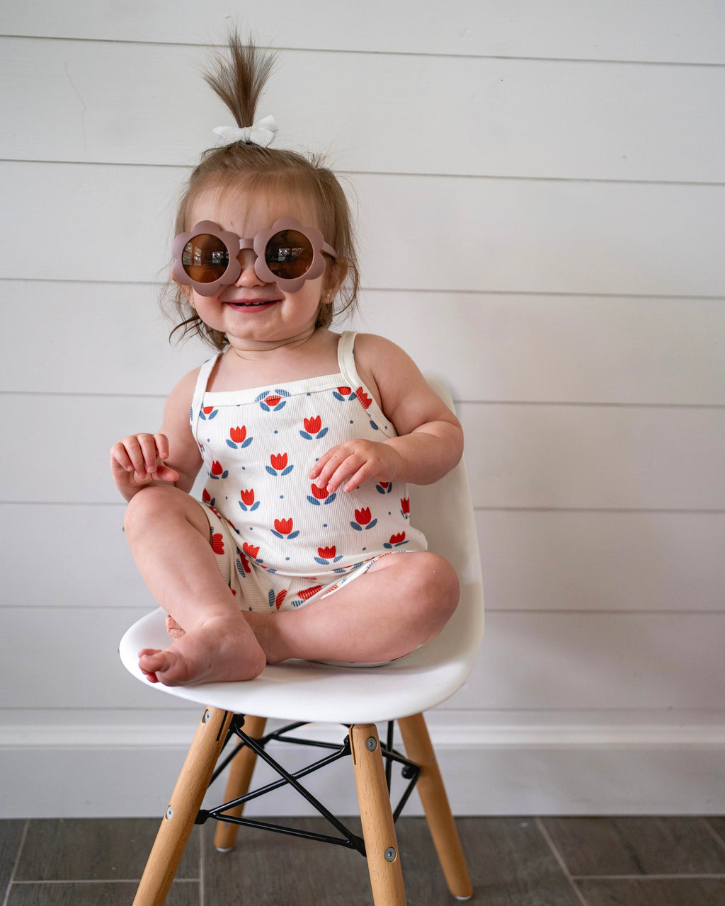 Ribbed Bamboo 2pc Tank Set | Red White & Blue Tulip